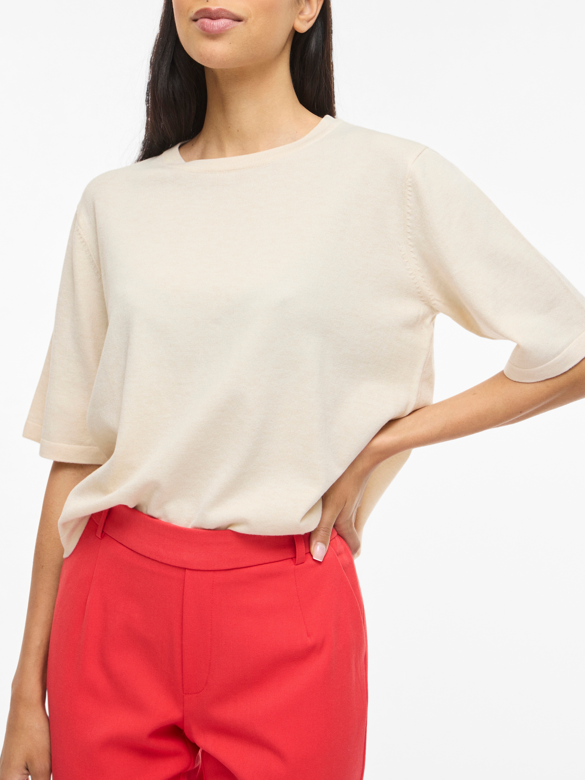 Vila Kurzarmpullover »VIMALU O-NECK 2/4 KNIT TOP-NOOS«