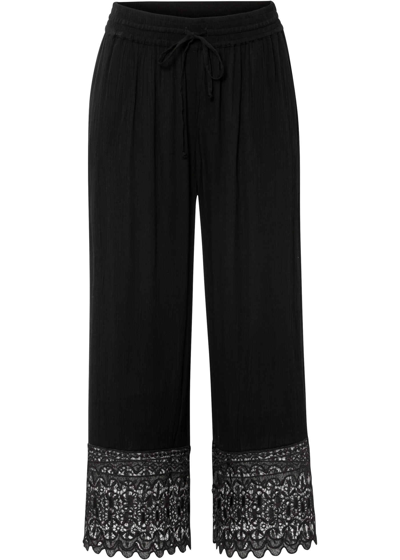 bonprix Culotte  aus Viskose, mit Spitze, loose fit, feminin