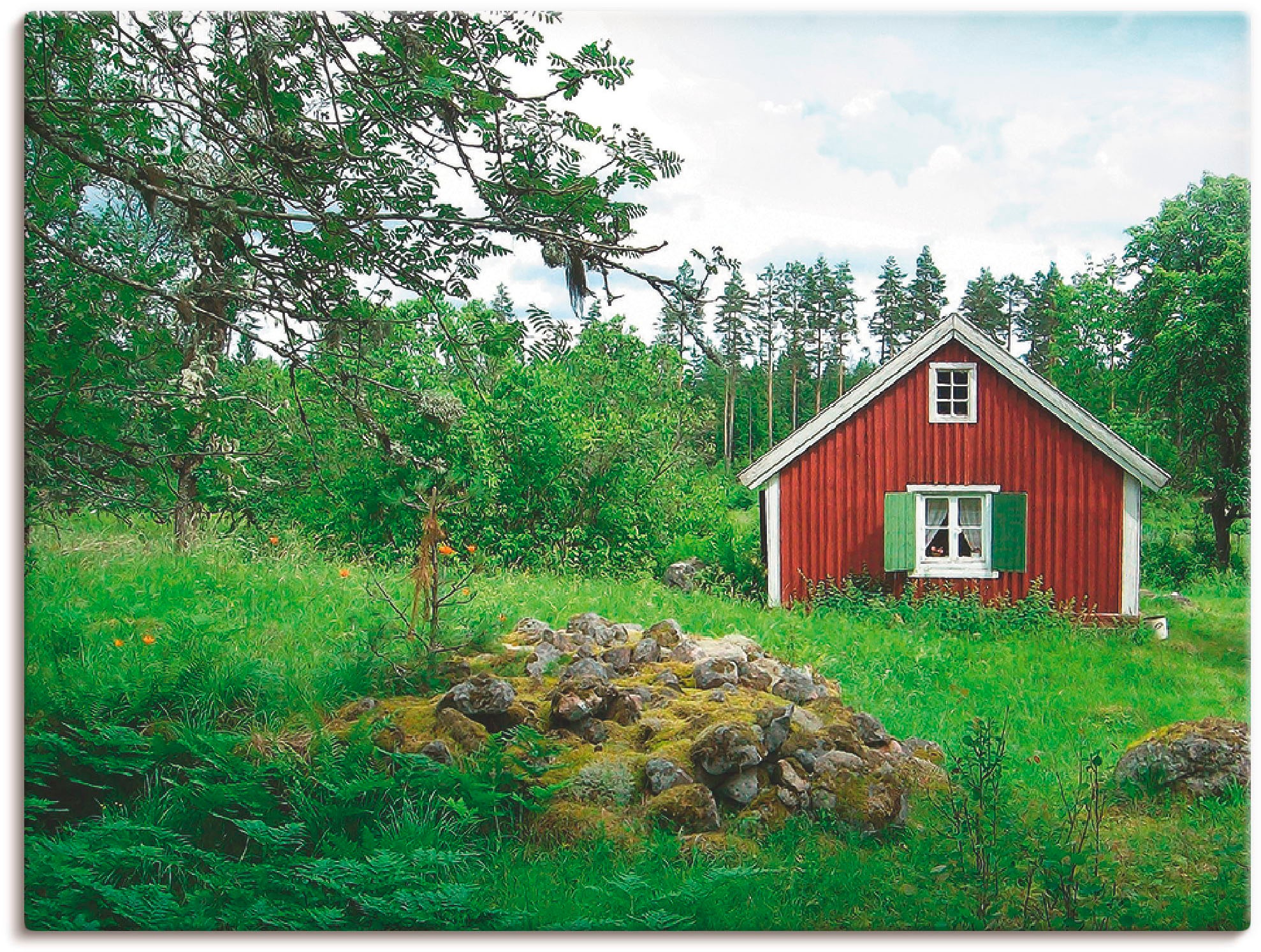 Image of Artland Wandbild »Schweden Landschaftsfotografie«, Wiesen & Bäume, (1 St.), in vielen Grössen & Produktarten -Leinwandbild, Poster, Wandaufkleber / Wandtattoo auch für Badezimmer geeignet bei Ackermann Versand Schweiz