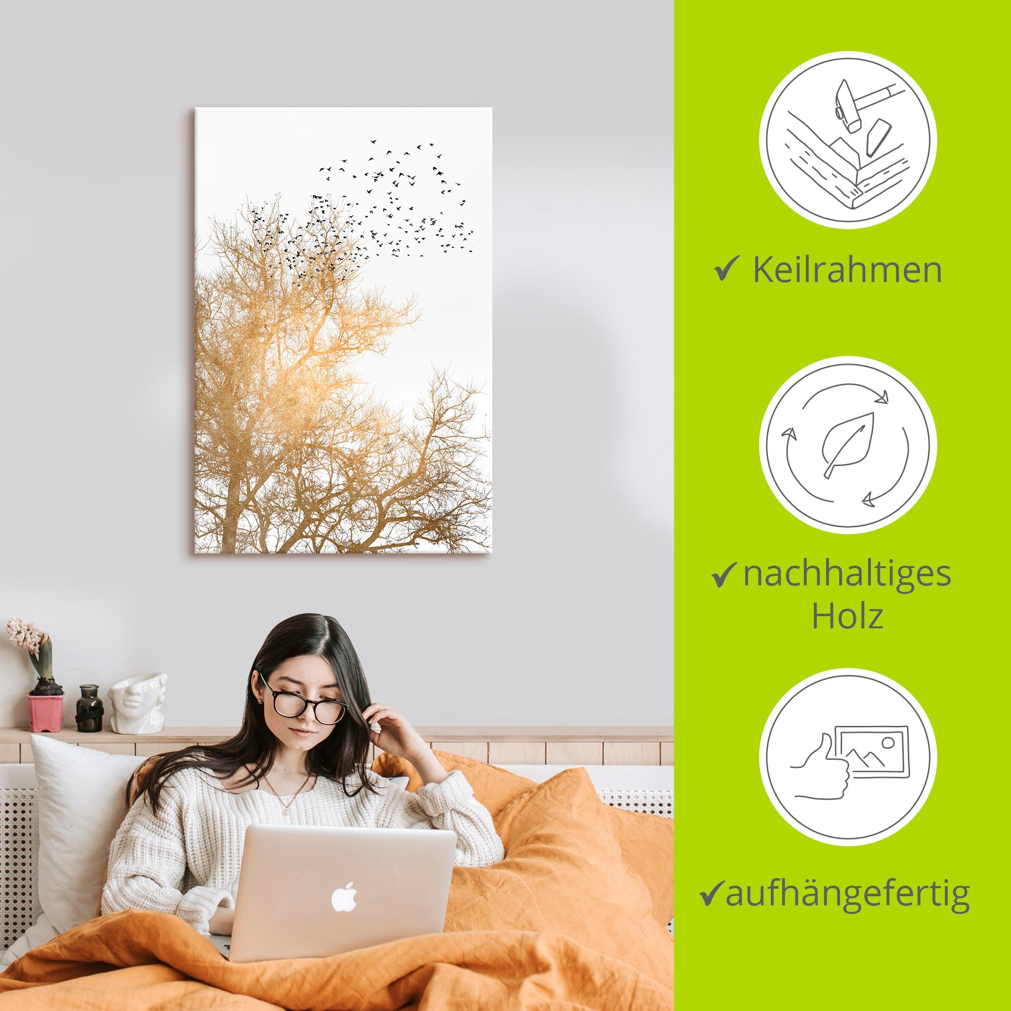 Artland Wandbild »Goldener Himmel«, Himmelsbilder, (1 St.), als Leinwandbild, Poster in verschied. Grössen