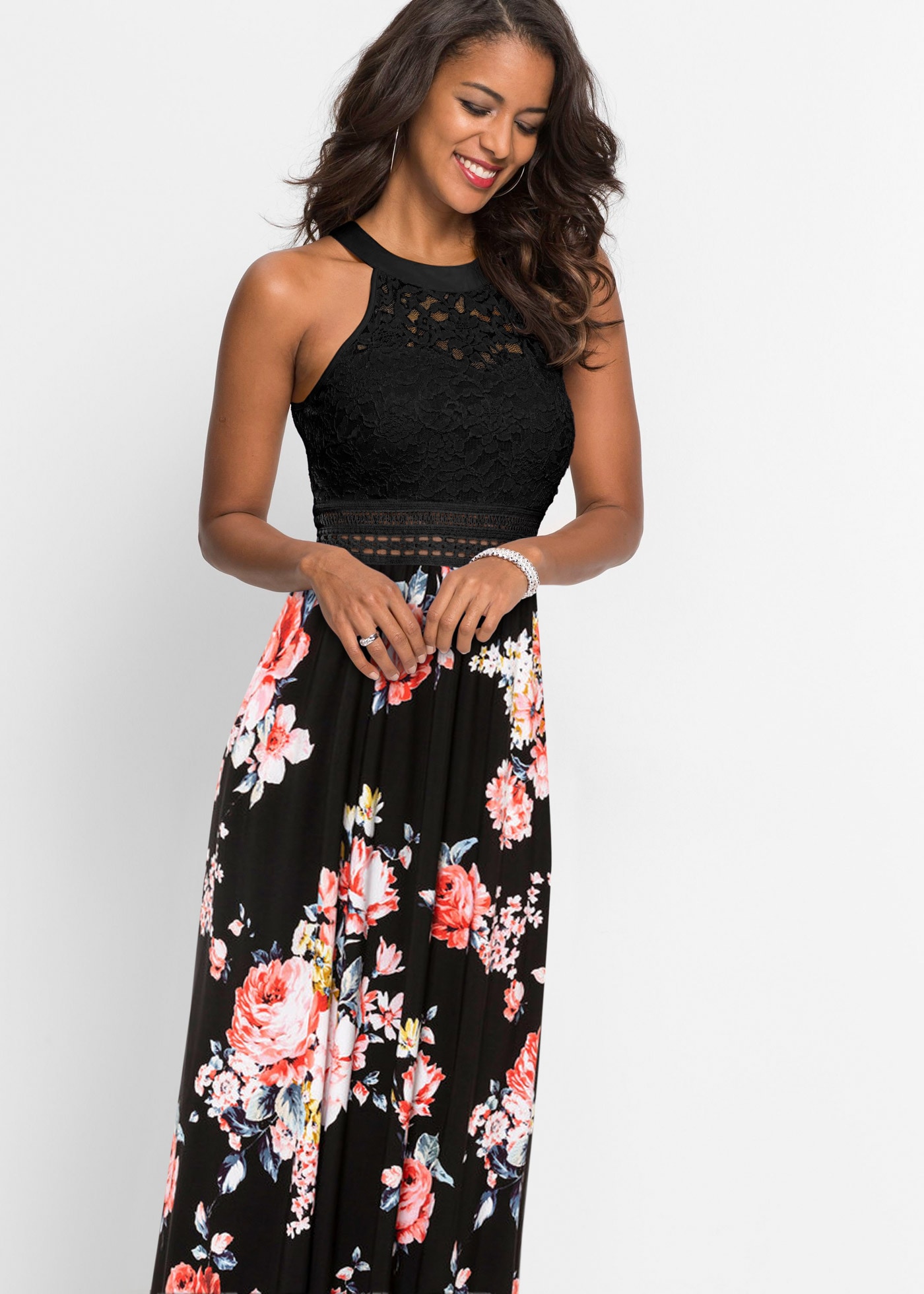Image of bonprix Jerseykleid für einen romantischen Look, amerikanischer Ausschnitt