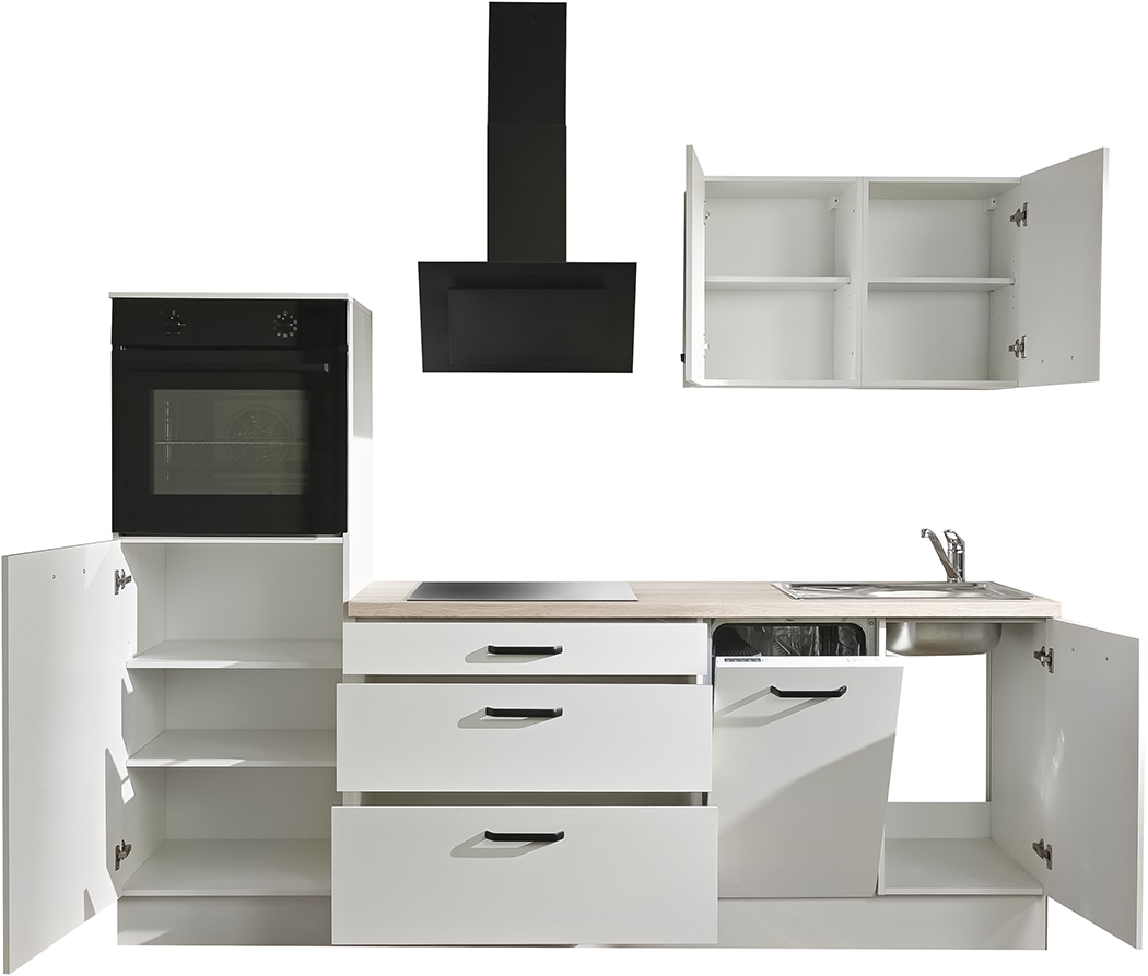 wiho Küchen Kitchenette »Compact« Largeur 240 cm, option avec appareils (sans réfrigérateur))