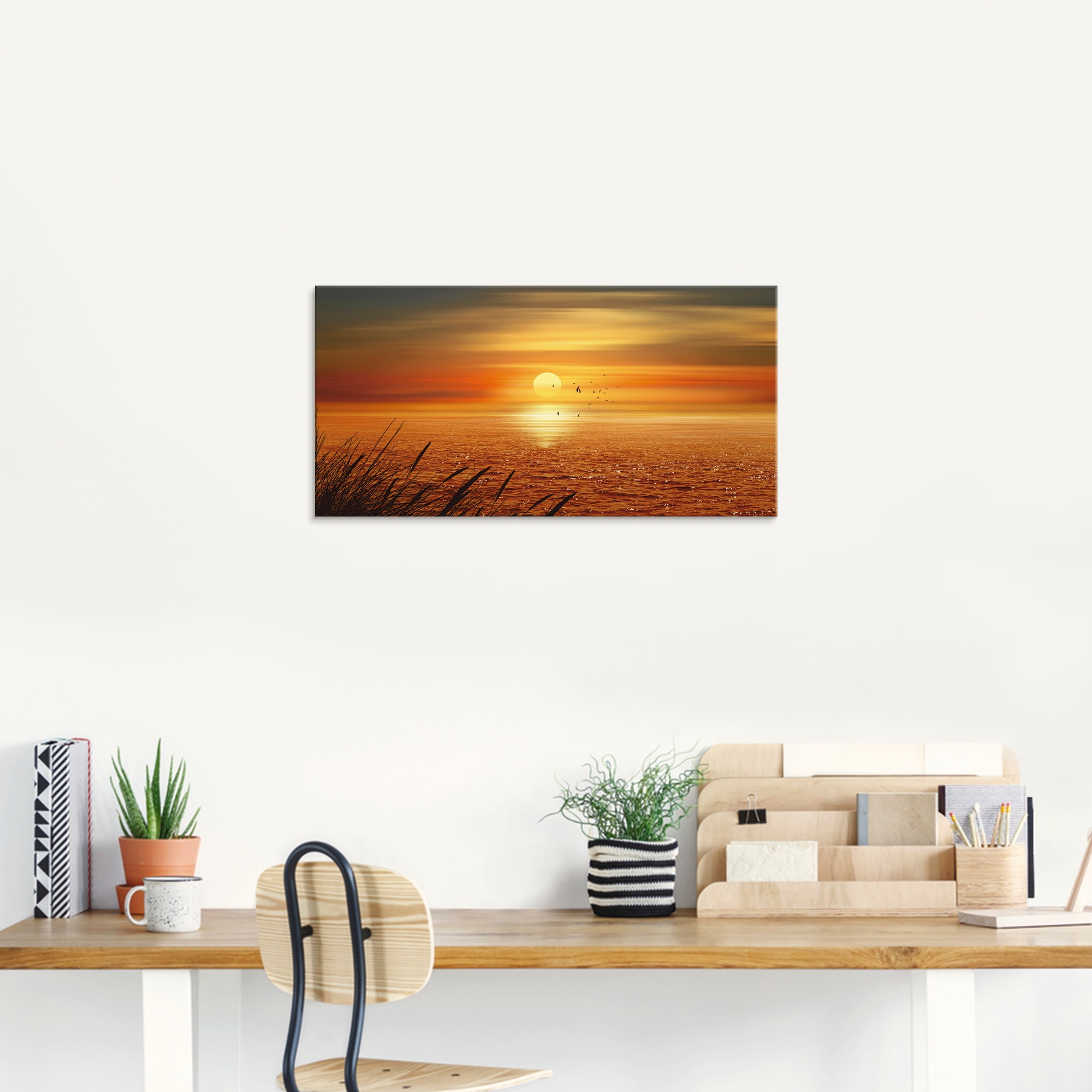 Artland Glasbild »Sonnenuntergang über dem Meer«, Sonnenaufgang & -untergang, (1 St.), in verschiedenen Grössen