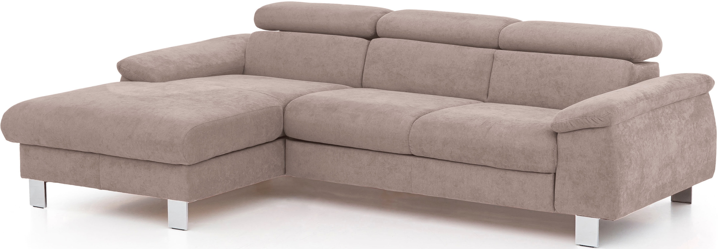 COTTA Canapé d'angle »Komaris L-Form, B: 244 cm« mit Kopfteilverstellung, optional Bettfunktion, Bettkasten & Licht