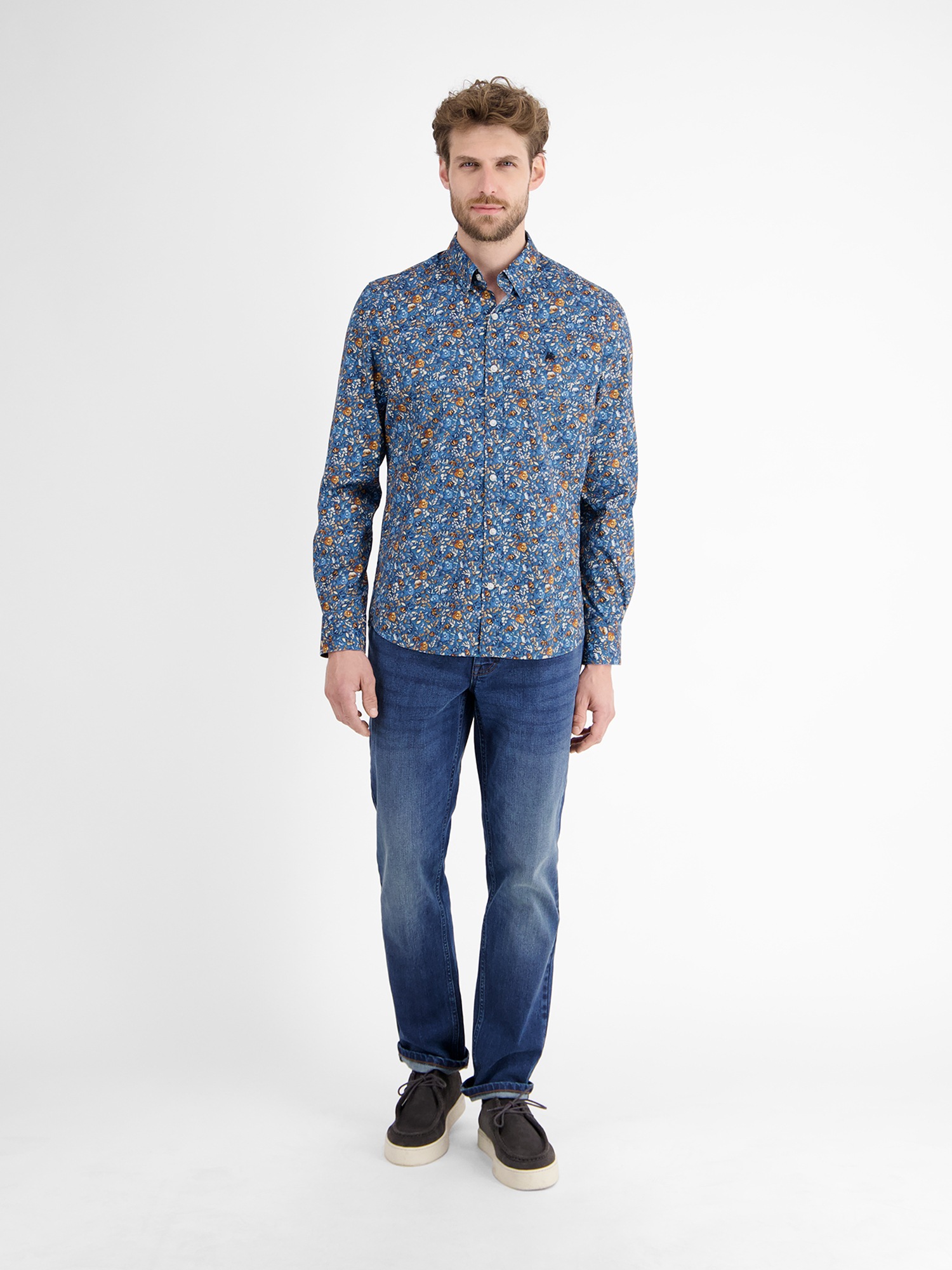 LERROS Chemise à manches longues »Stretch-Herrenhemd FLOWERS«