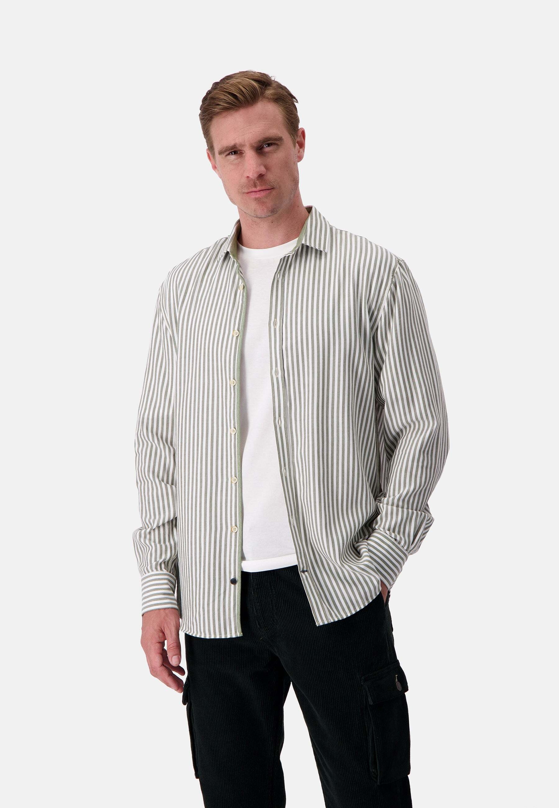 colours & sons Langarmhemd »colours & sons Langarmhemd Shirt Brushed Twill Stripes«