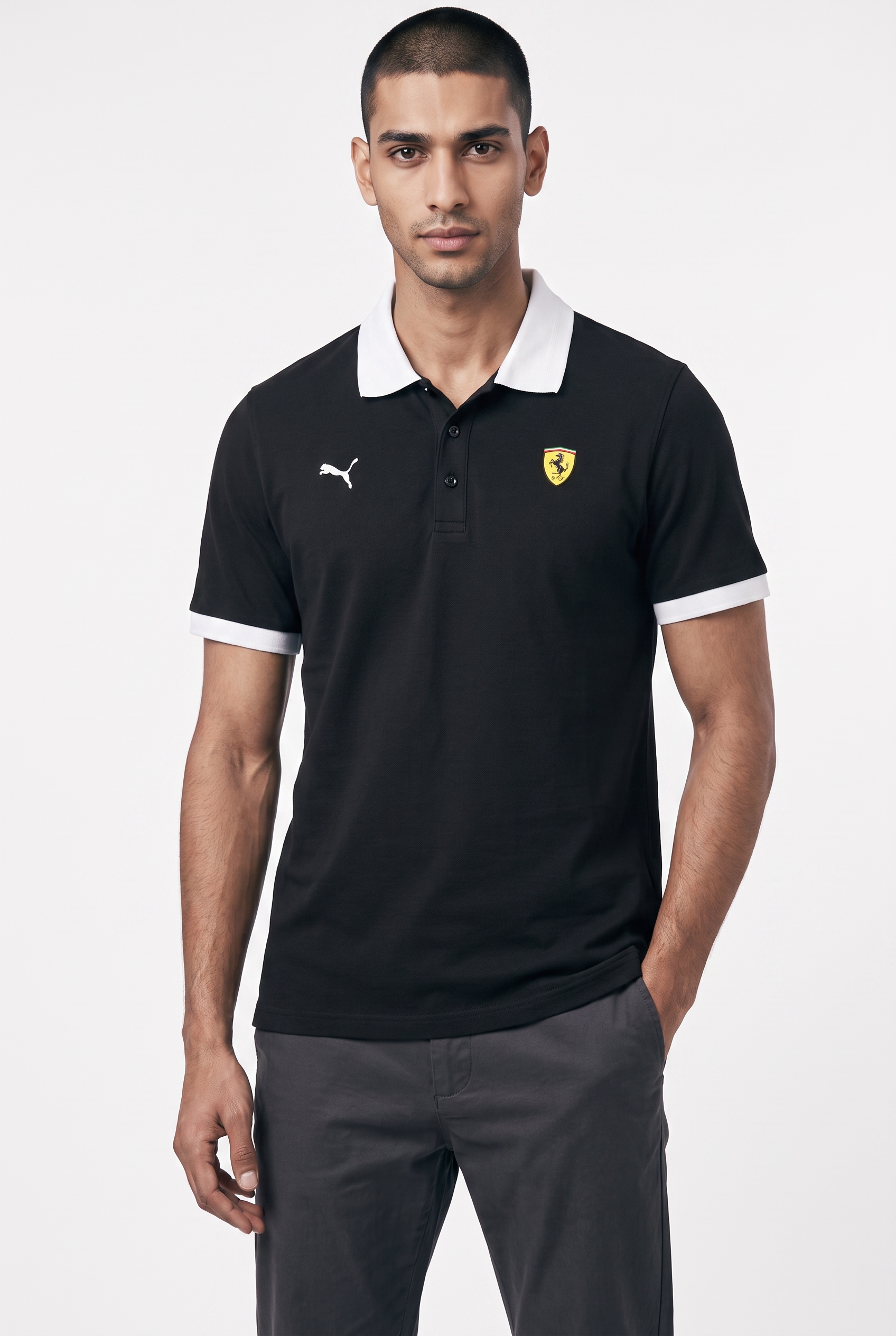 Image of PUMA Poloshirt "FERRARI PIQUET POLO" Regular Fit, Kurzarm, mit Reissverschluss, für Motorsport-Fans