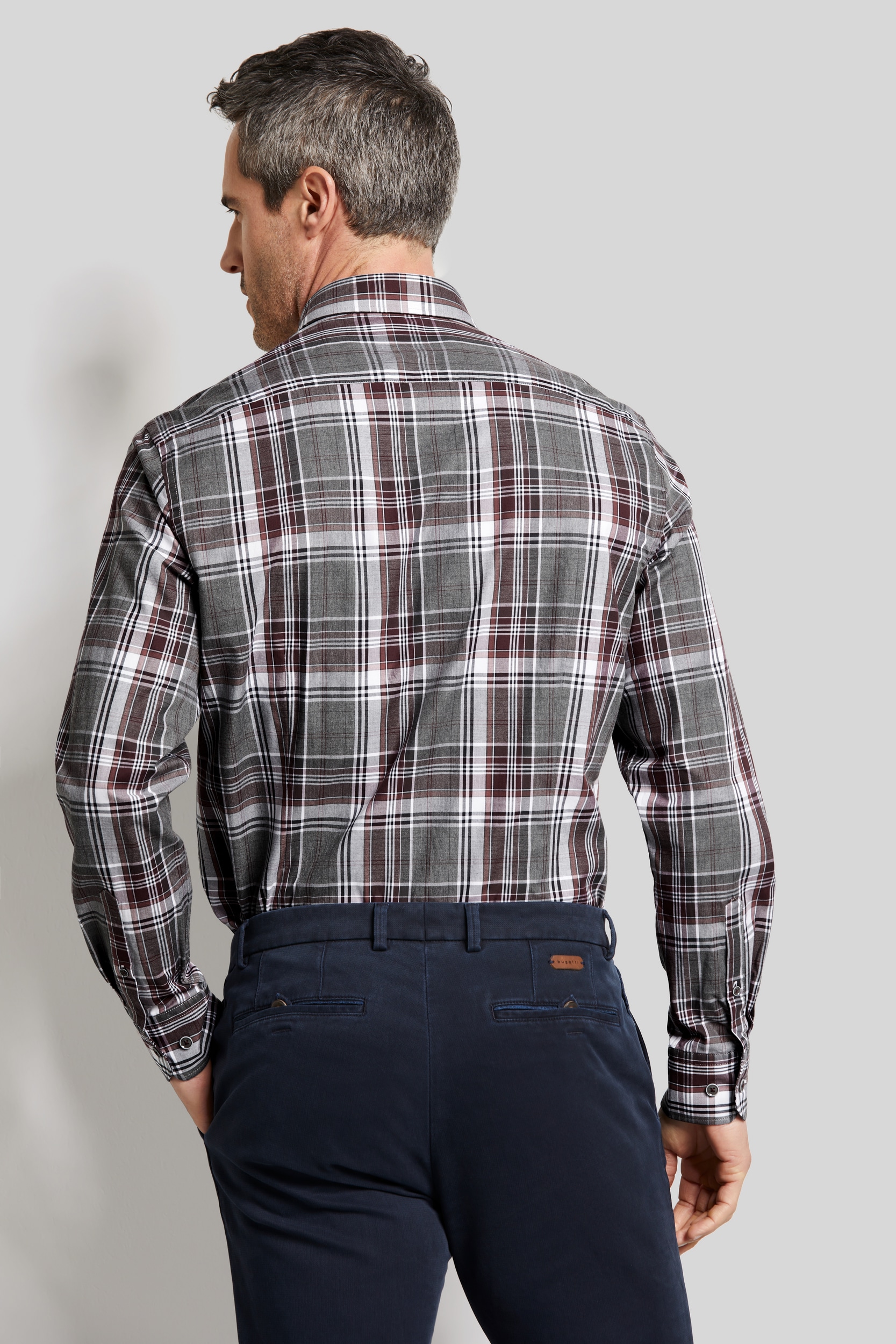 bugatti Chemise à manches longues mit Karomuster