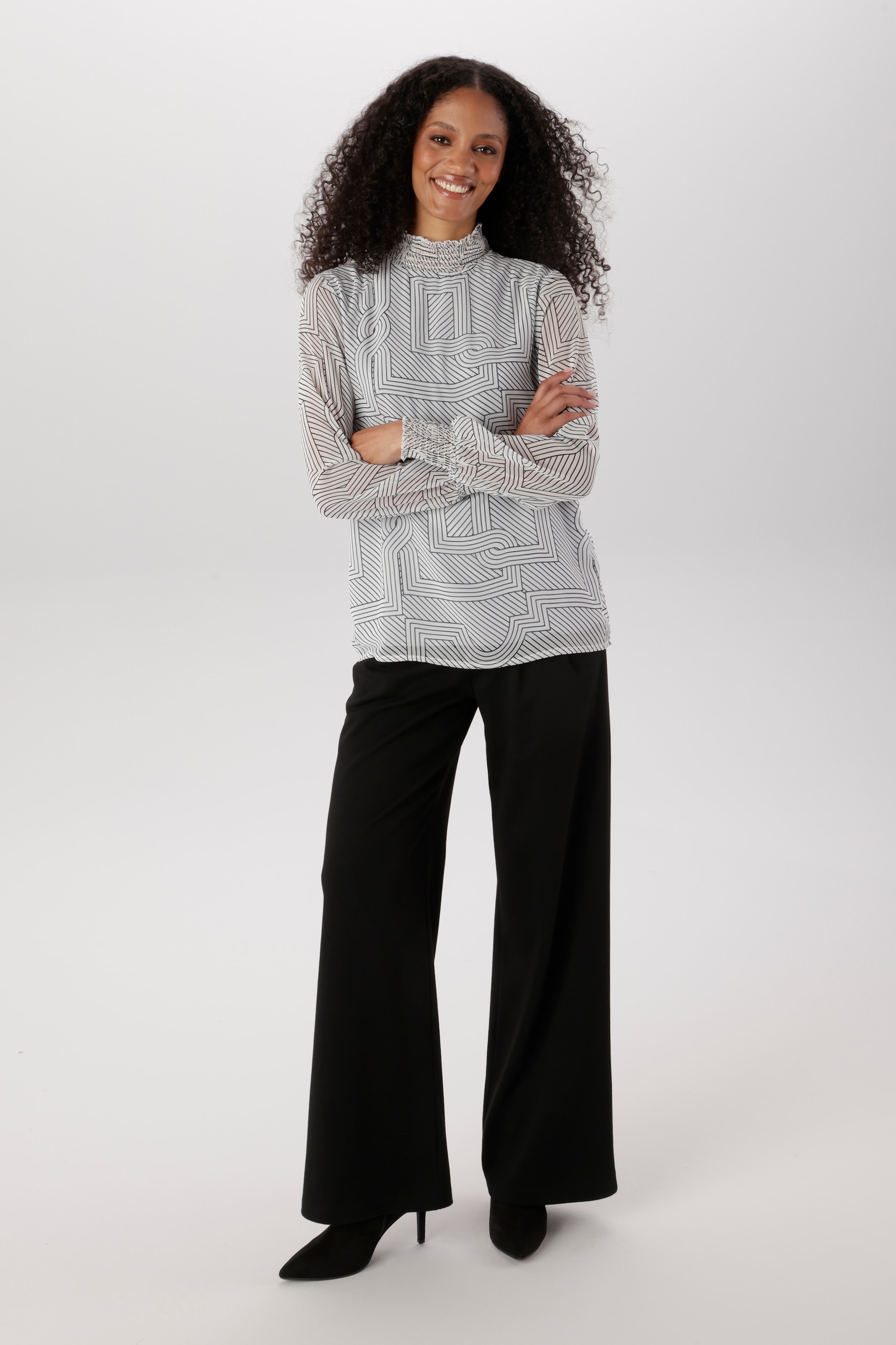 Aniston SELECTED Blouse en mousseline fermeture au dos du cou par deux boutons - NOUVELLE COLLECTION