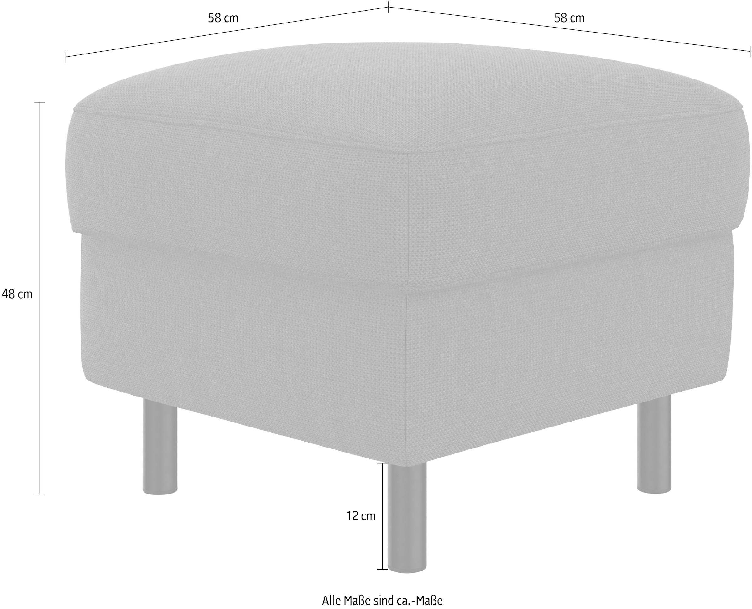 sit&more Stauraumhocker »Sinatra«, Sitzfläche ist abnehmbar, mattschwarze Metallfüsse