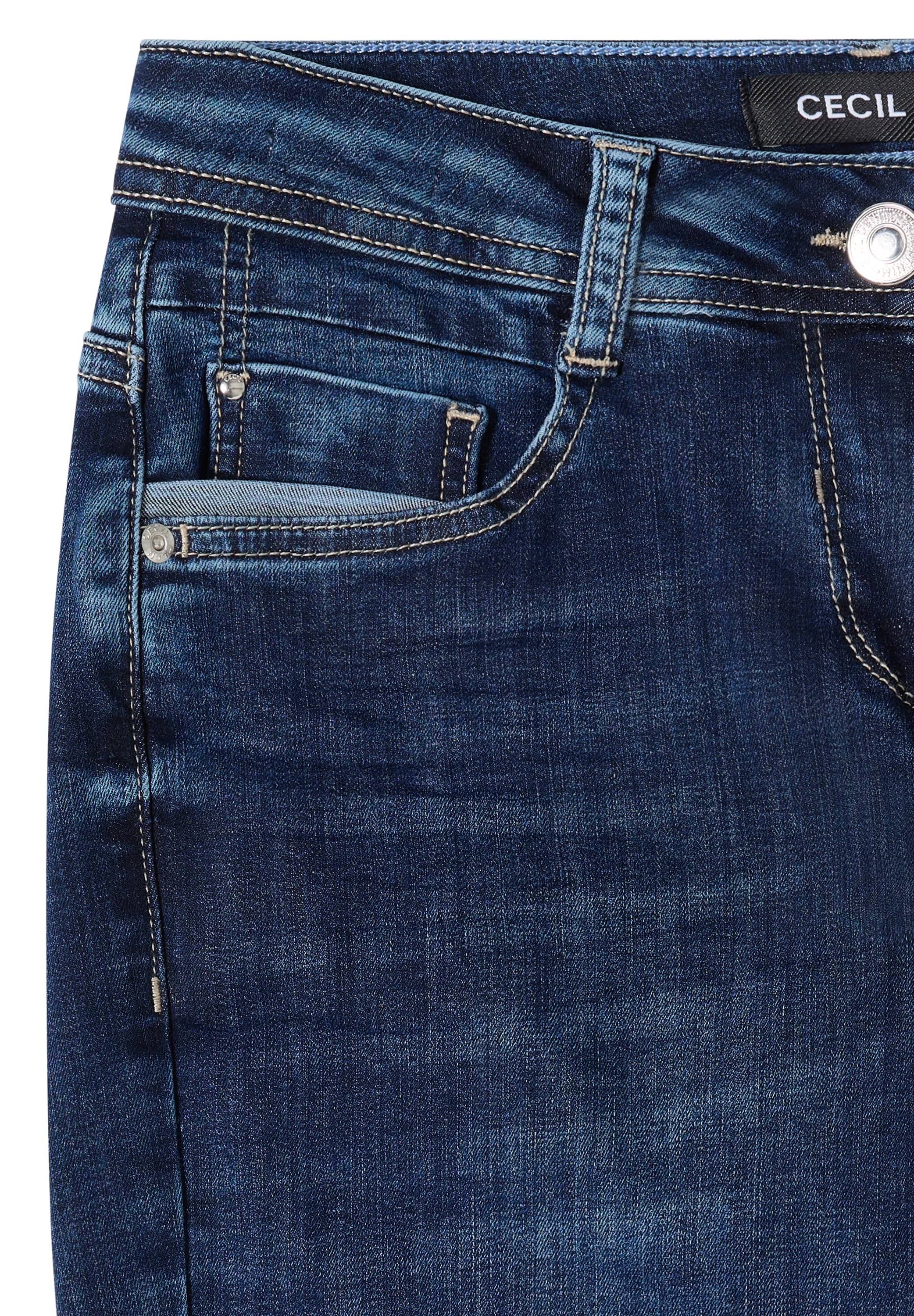 Cecil Slim-fit-Jeans »Style Scarlett« mit Reissverschluss, Stretchanteil, ideal für warme Tage