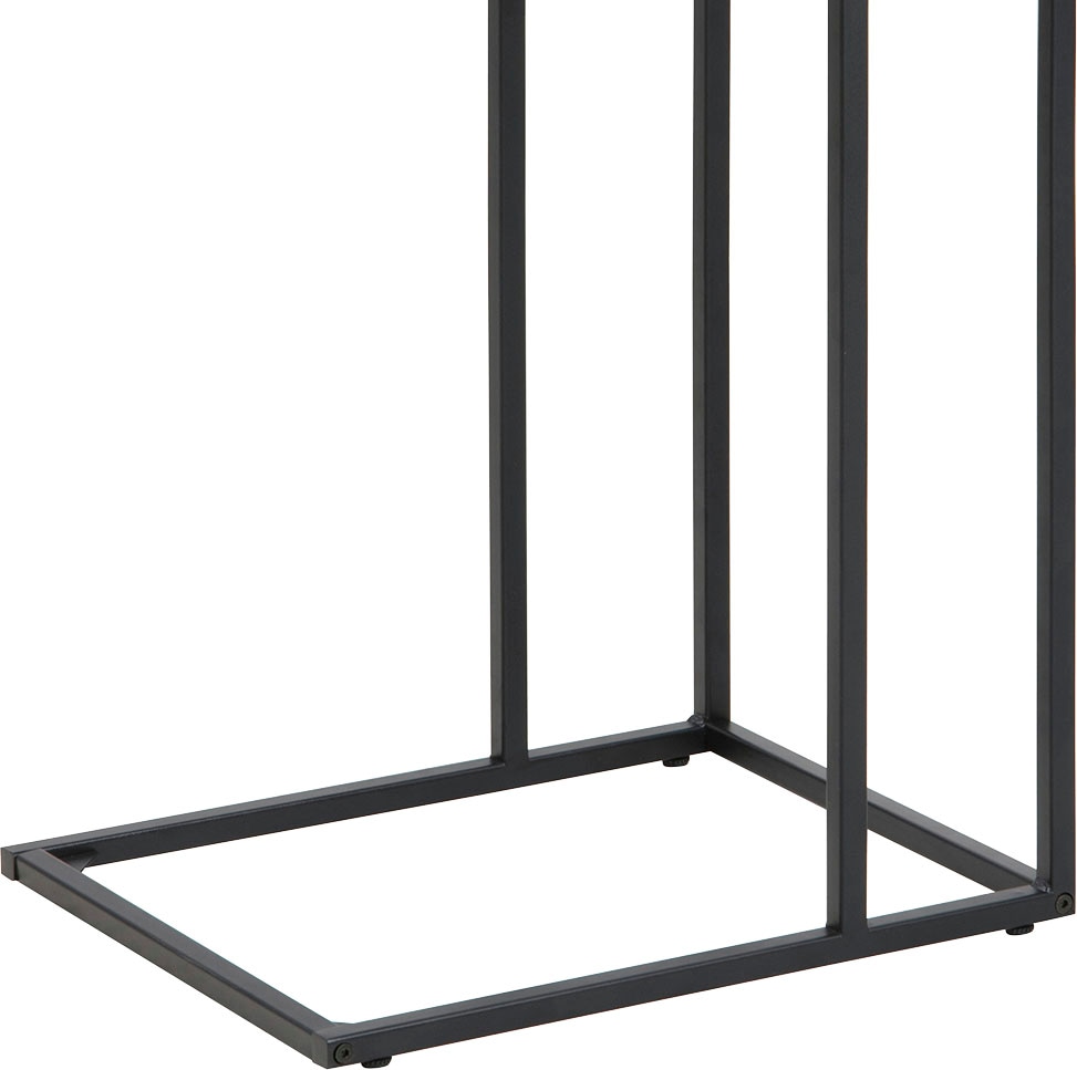 ACTONA GROUP Table d'appoint »Seaford, Rechteckig, Scandi Design, matte Wildeichenoptik, Modern« Table de salon, petite table, pieds en métal noir mat, H : 63 cm