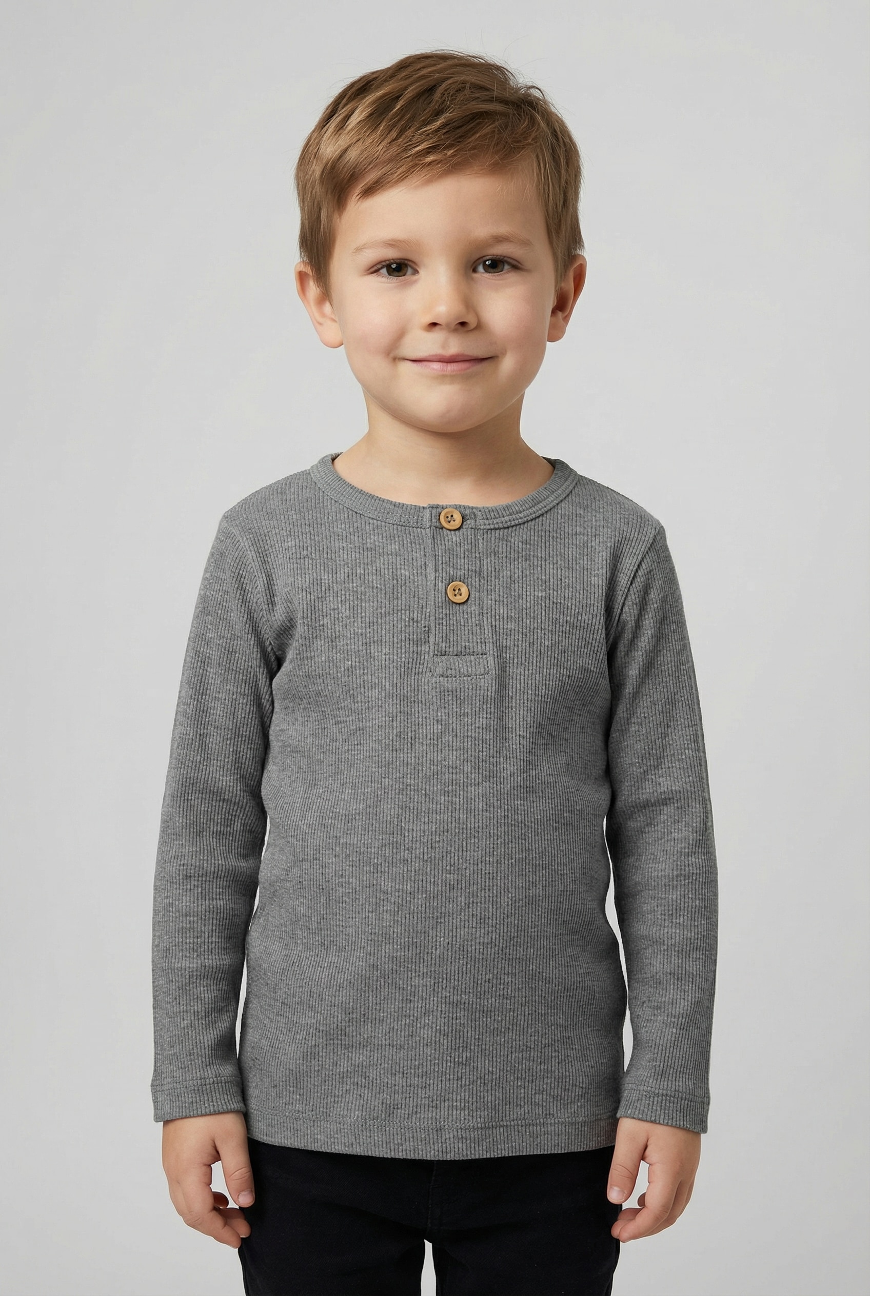 Name It T-shirt à manches longues »NMMKAB LS TOP NOOS« Im Henley-Stil - mit kurzer Knopfleise, normal geschnitten