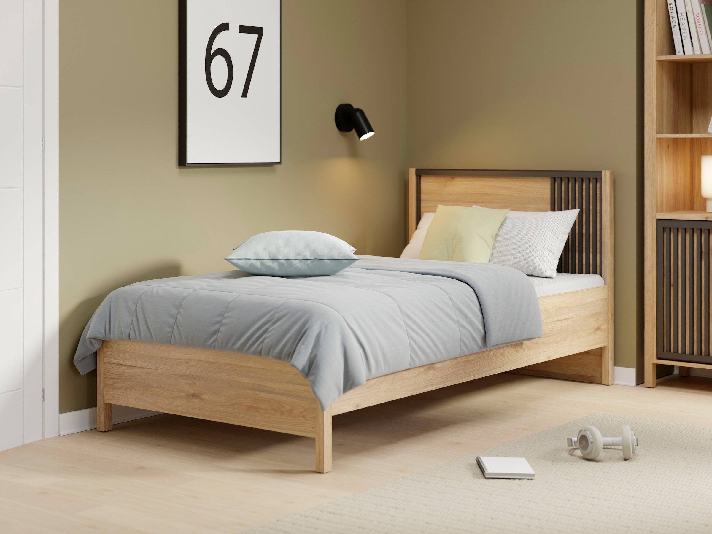 FORTE Bettgestell »Jytana« B/H/T 97,9/89,7/206,9 cm Liegefläche 90x200 cm