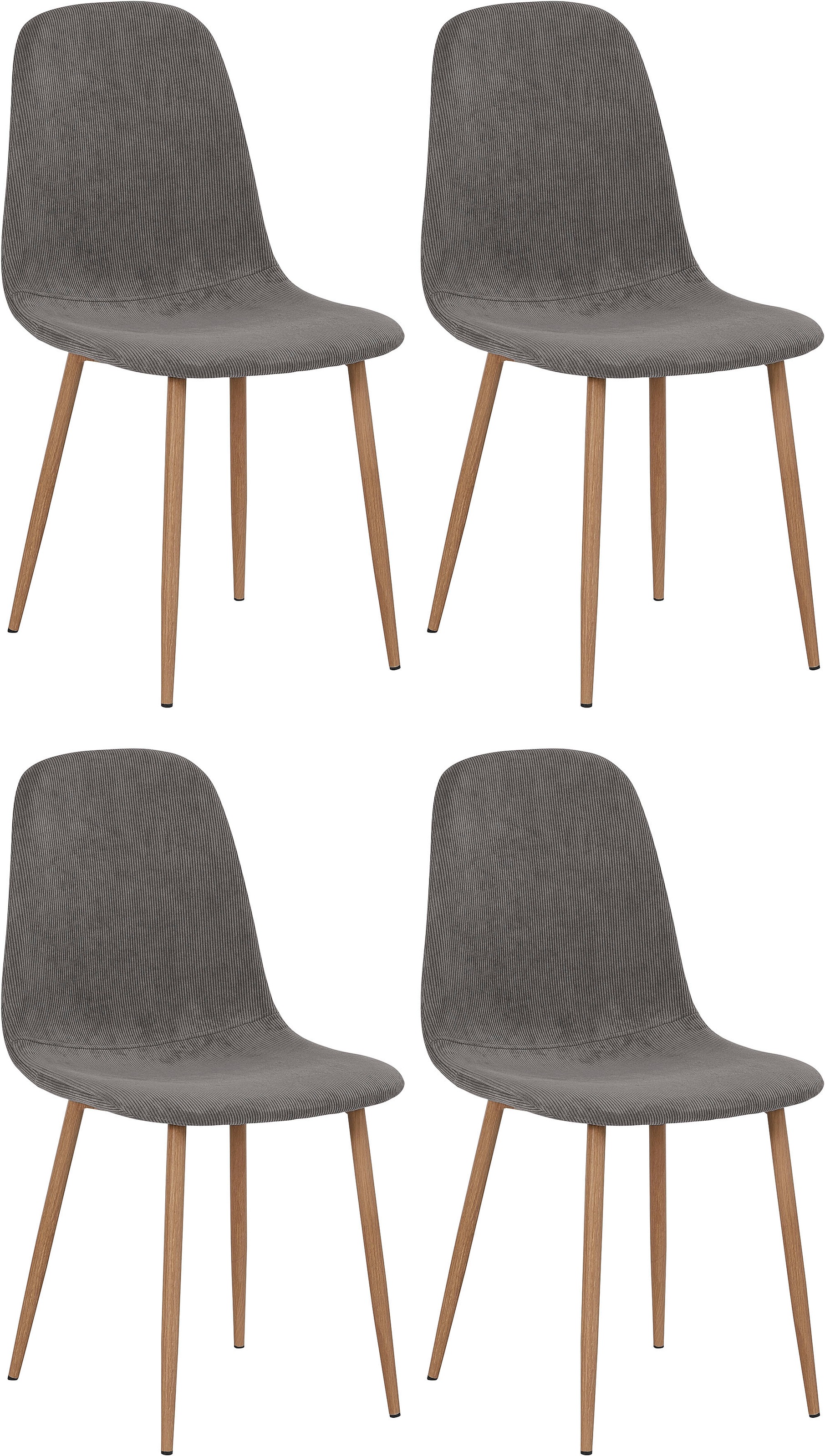 Image of Homexperts Esszimmerstuhl »Kaitlin«, (Set), 4 St., Cord, (2 oder 4 Stück), Bezug in Cordstoff, Metallgestell in Holzoptik bei Ackermann Versand Schweiz