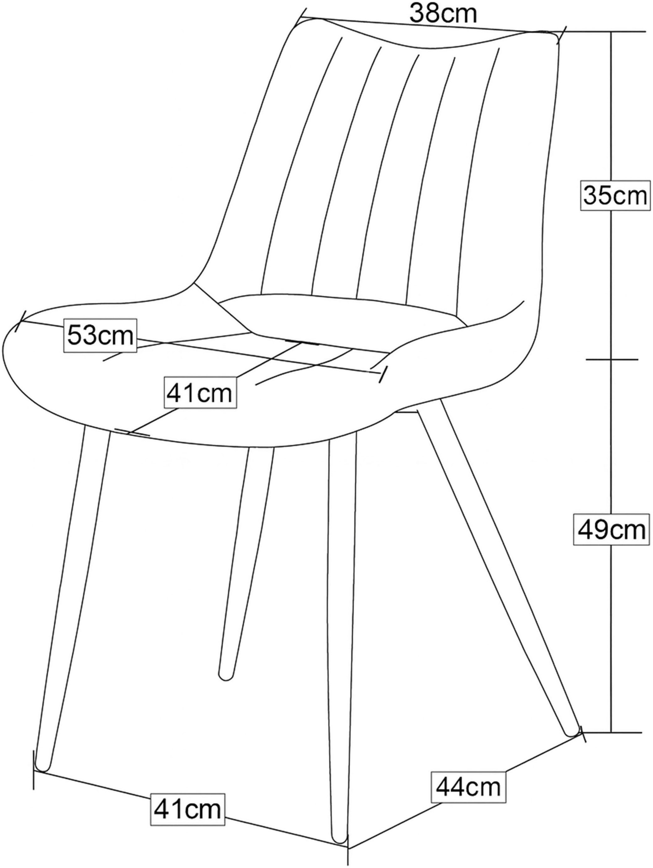 Home affaire Esszimmerstuhl »DAWSON, 2er Set, mit Metallgestell in matt schwarz« (Set) 2 Stk.in verschiedenen Farben, Belsatbarkeit pro Stuhl 120 kg