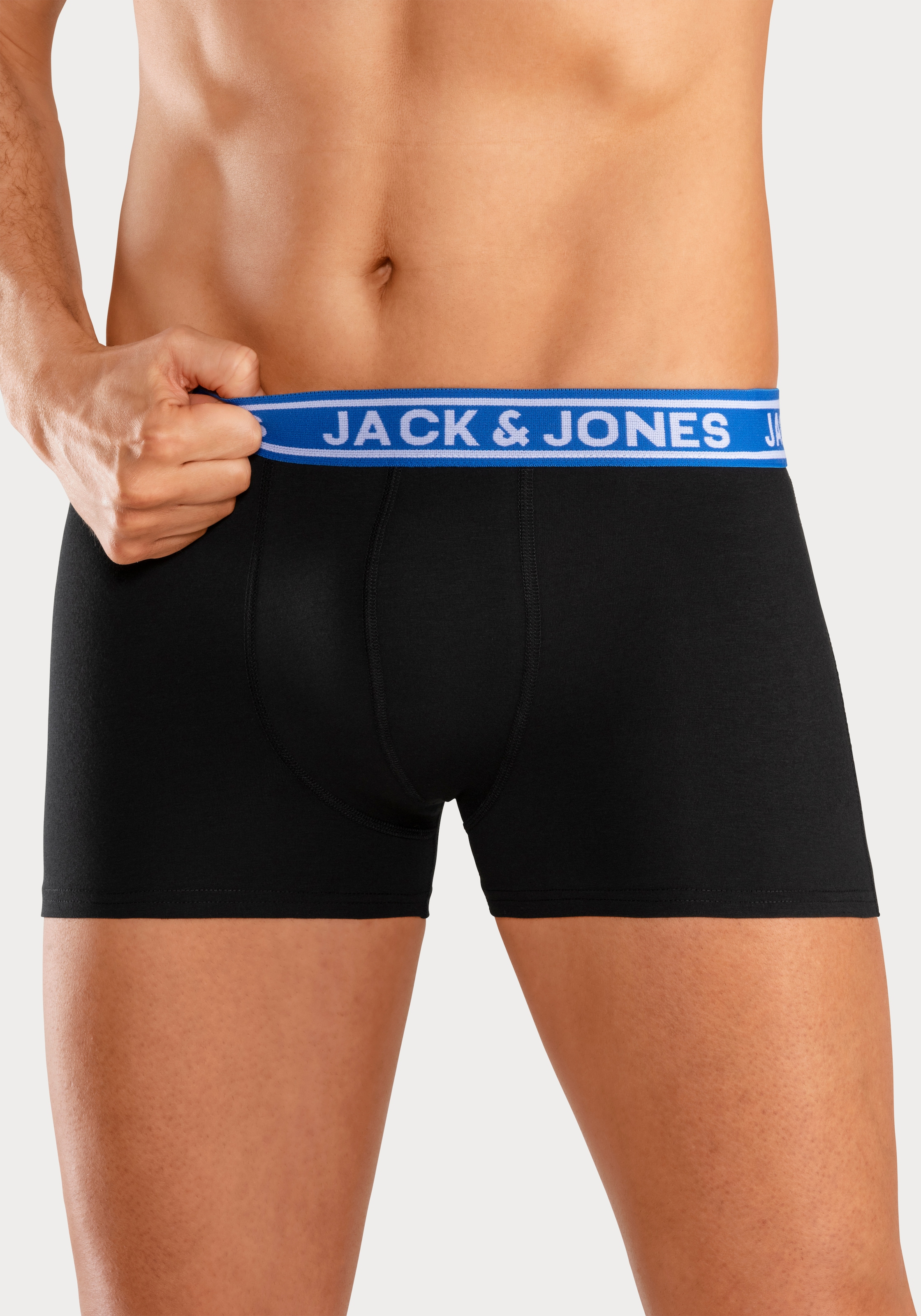 Jack & Jones Trunk »JACCRISP im 6er Pack mit Logobund und Stretchkomfort«, (Packung, 6 St.), unifarben mit Farbeinsatz, modisch, eng anliegend, Baumwollmischung