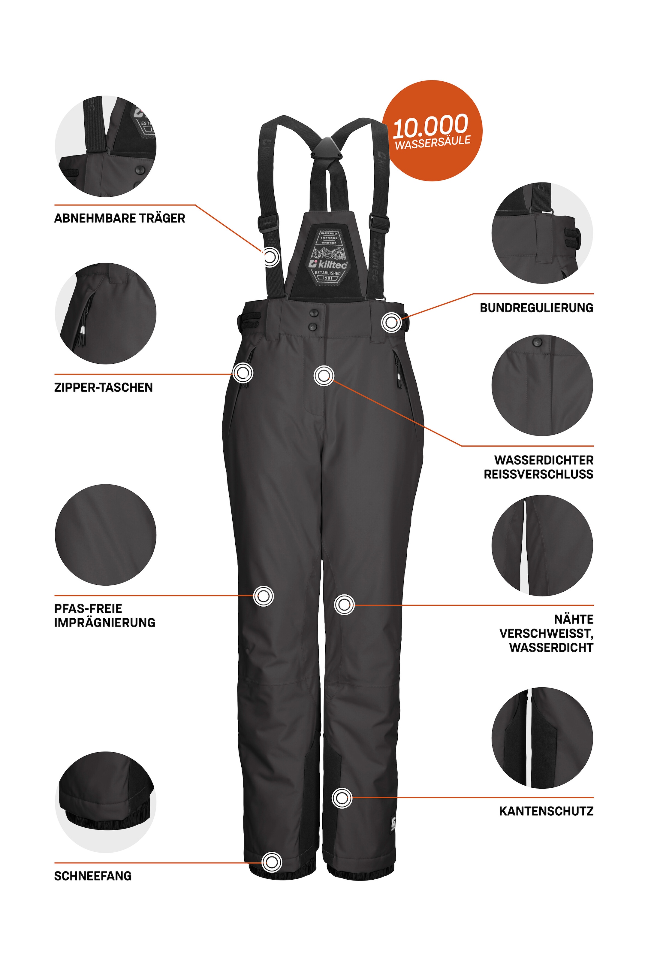 Killtec Pantalon de ski »KSW 213 GRLS SKI PNTS«  pantalon de ski imperméable, respirant avec taille ajustable