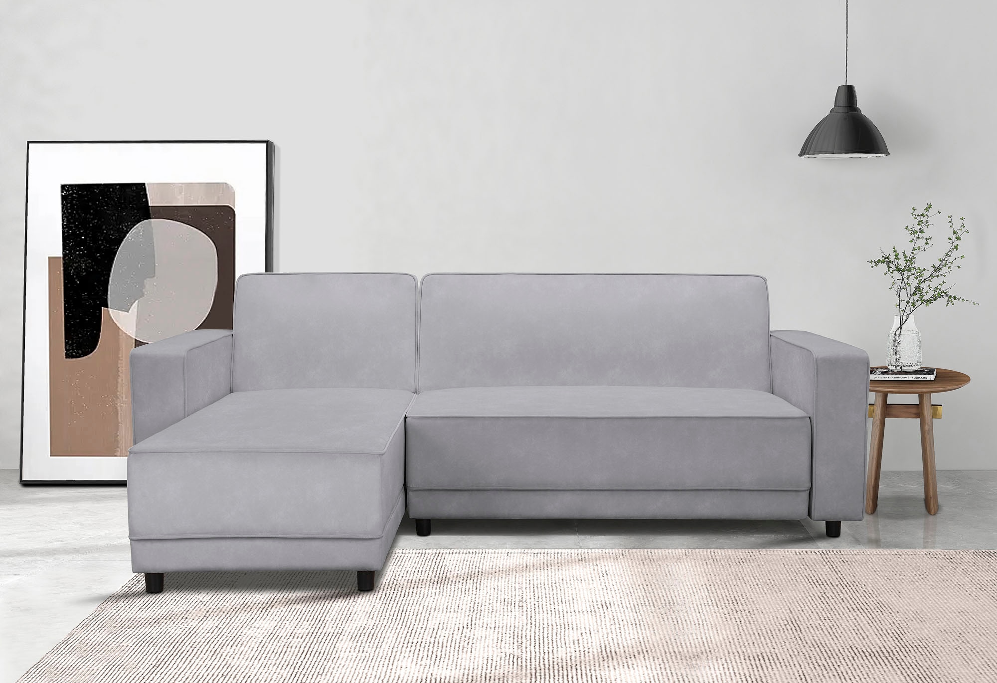 Image of Dorel Home Ecksofa "Allie Schlafsofa 230 cm mit Relaxfunktion in der Rückenlehne" Schlaffunktion (108/194,5cm), trendiger Cord o. pflegeleichter Velours