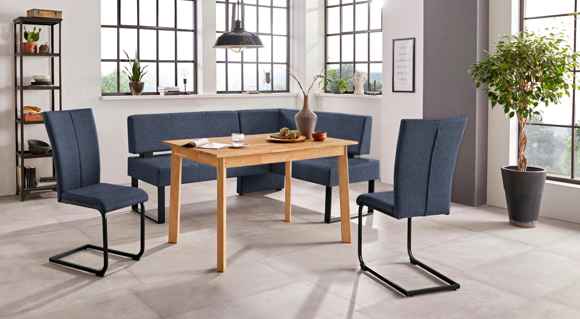 Home affaire Banc d'angle »Oliver mit Metallgestell, Küchenbank« verschiedene Bezüge Cord Esszimmerbank OTTOs Choice