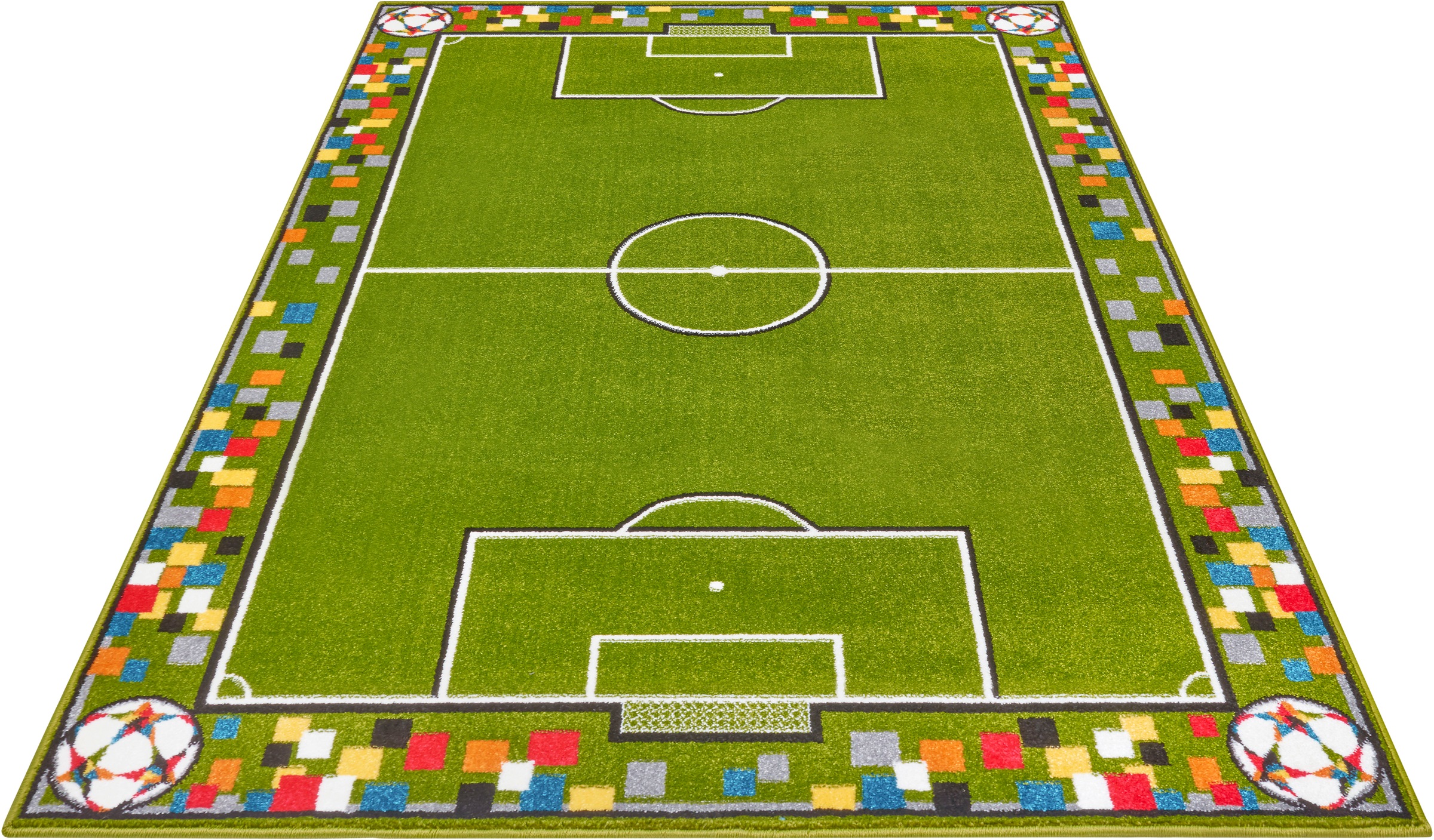 Image of HANSE Home Teppich »Soccer Pitch«, rechteckig, 9 mm Höhe, Weicher Flor, Farbenfrohes Design, Kinderzimmer, Spielunterlage, Stadion, strapazierfähig, pflegeleicht bei Ackermann Versand Schweiz