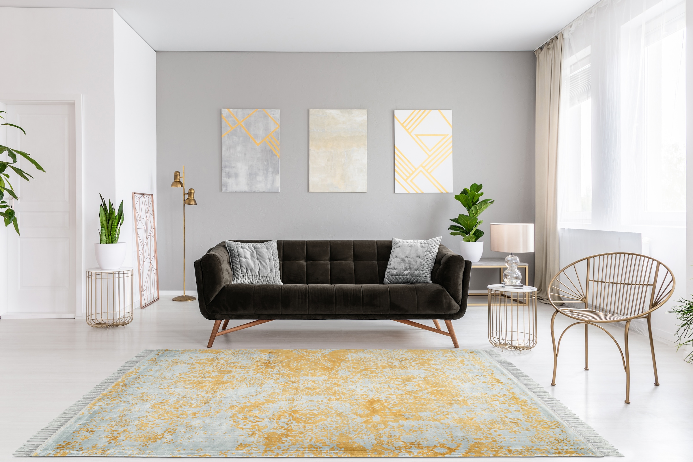 Padiro Teppich »Dolce Vita 325« rechteckig 10 mm Höhe Modern bedrucktes Unikat, Trendige Verwaschung