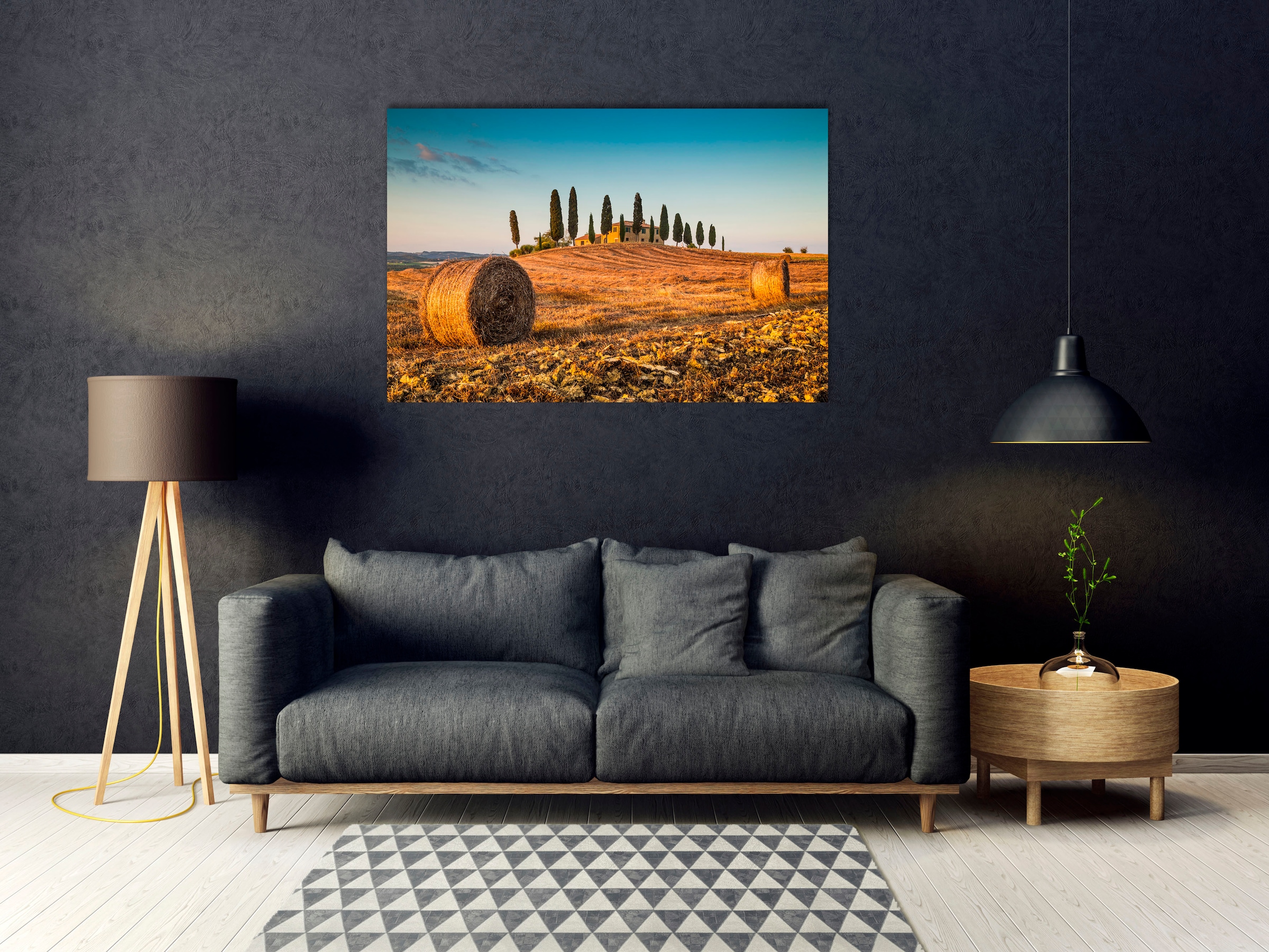 Image of queence Acrylglasbild "Elida" Gebäude Italien Landschaft Tannenbaum 1 Stk. tlg. Fine Art-Print in Galeriequalität