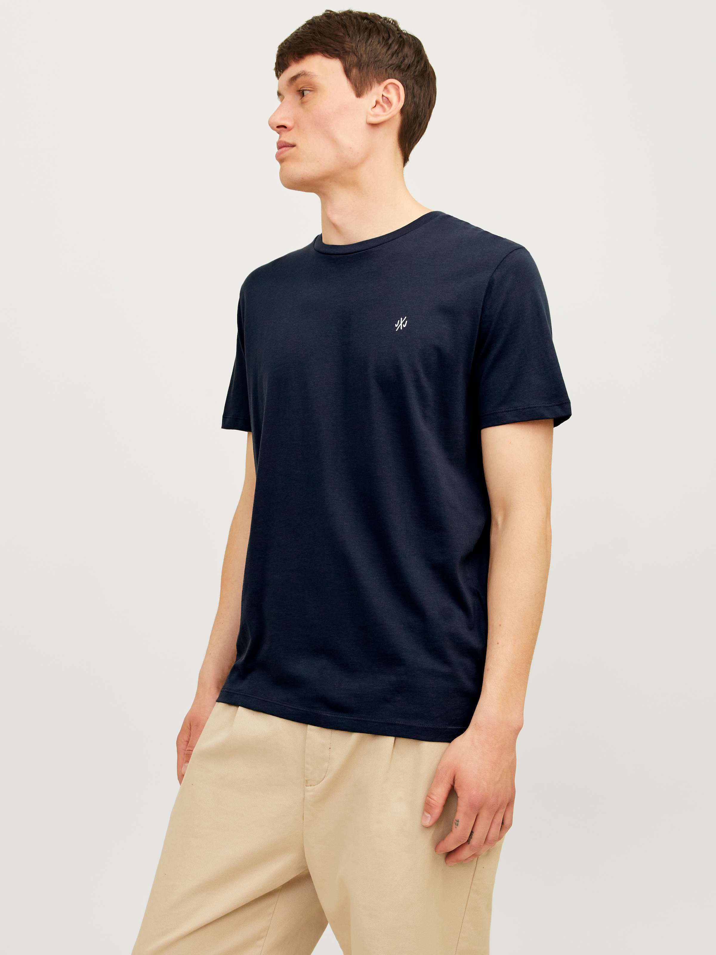 Jack & Jones Shirt à col rond »JORJXJ im 5er Pack mit Rundhals und angenehmem Tragegefühl«, 5 cuis unifarben, modisch, regular fit, Baumwolle, Rundhals
