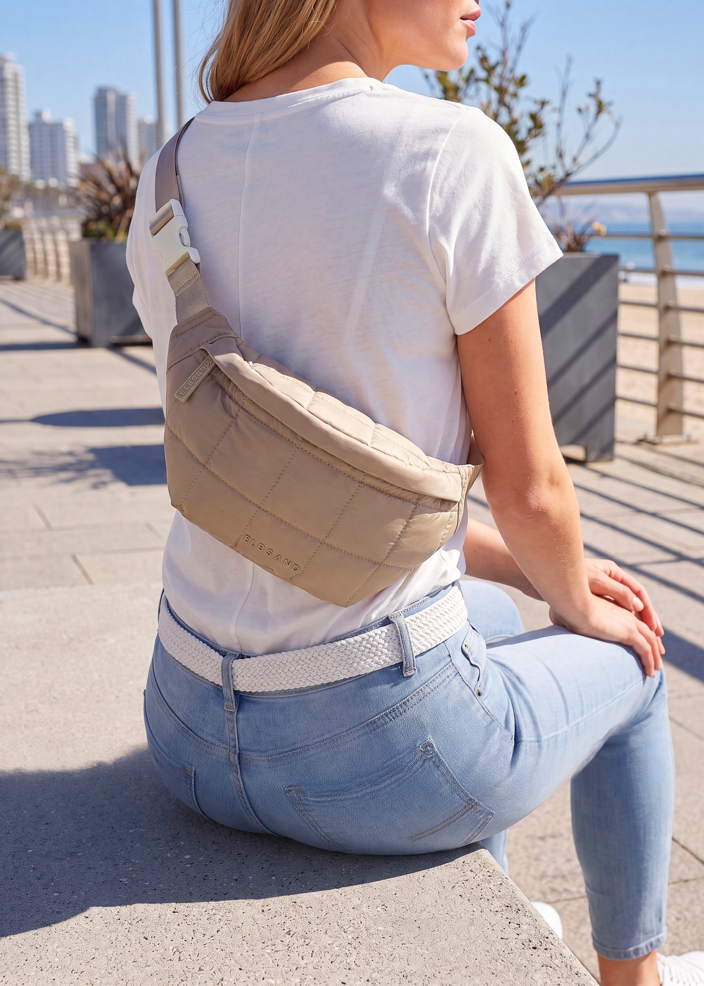 Elbsand Umhängetasche "Minibag, Crossbody Bag, Bauchtasche, Damentasche" NEU Handtasche Damen zum Umhängen mit modischer Steppung VEGAN