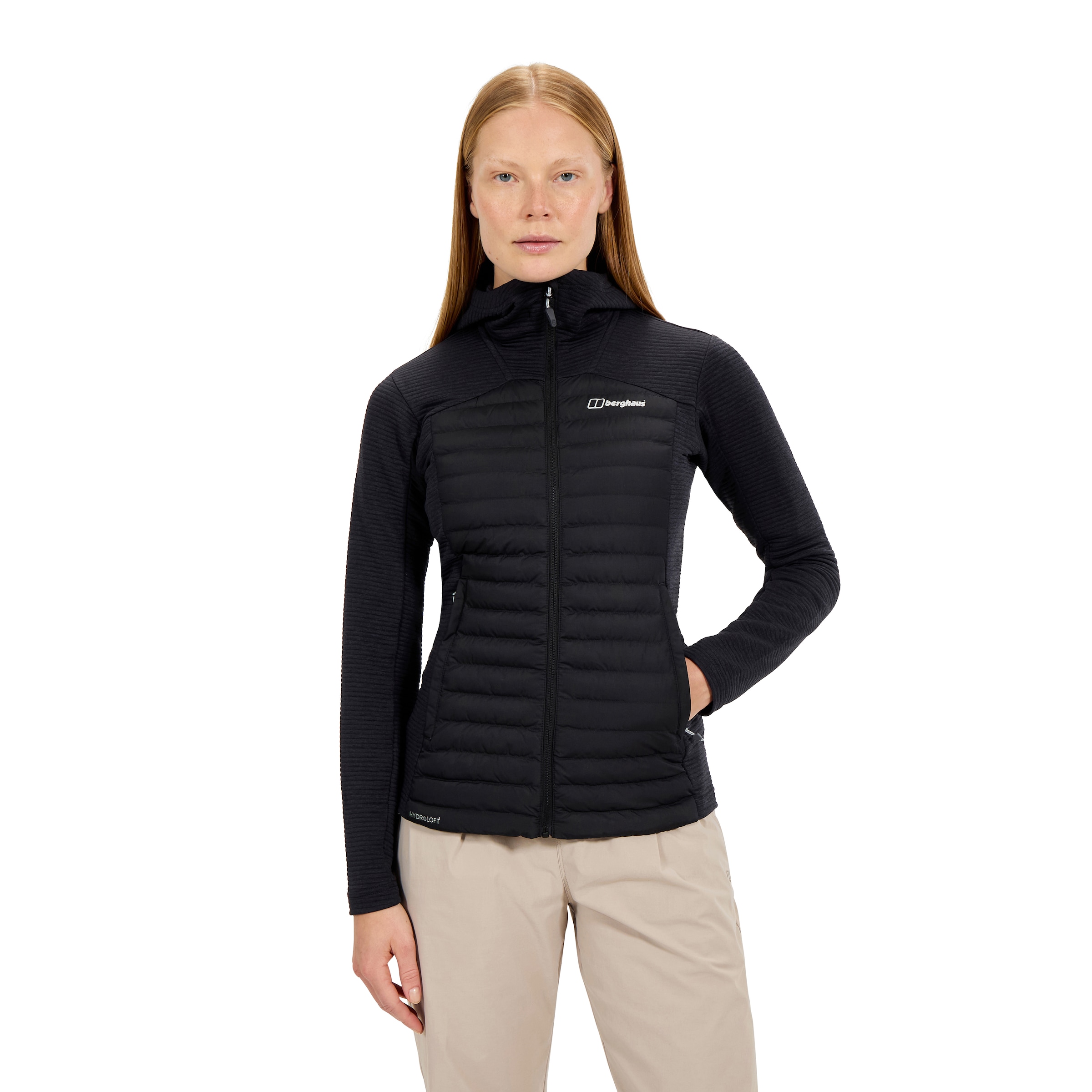 Image of Berghaus Hybridjacke "NULA HYBRID JACKET" mit Kapuze Hydroloft Isolierung, Strickfleece-Einsätze, leicht verstaubar