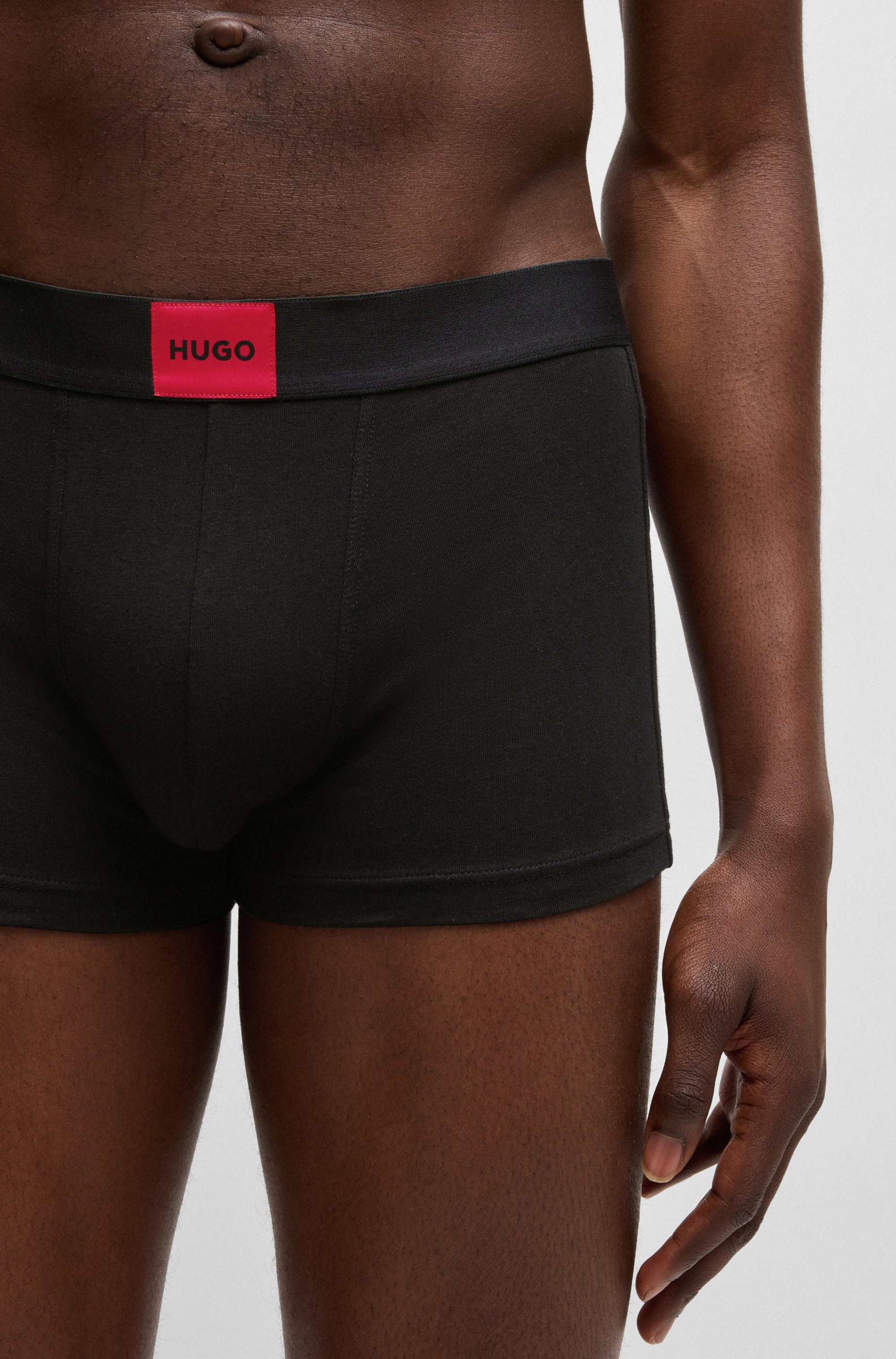 HUGO Underwear Trunk Set, 3 Stk. mit kontrastfarbenen Logobadge