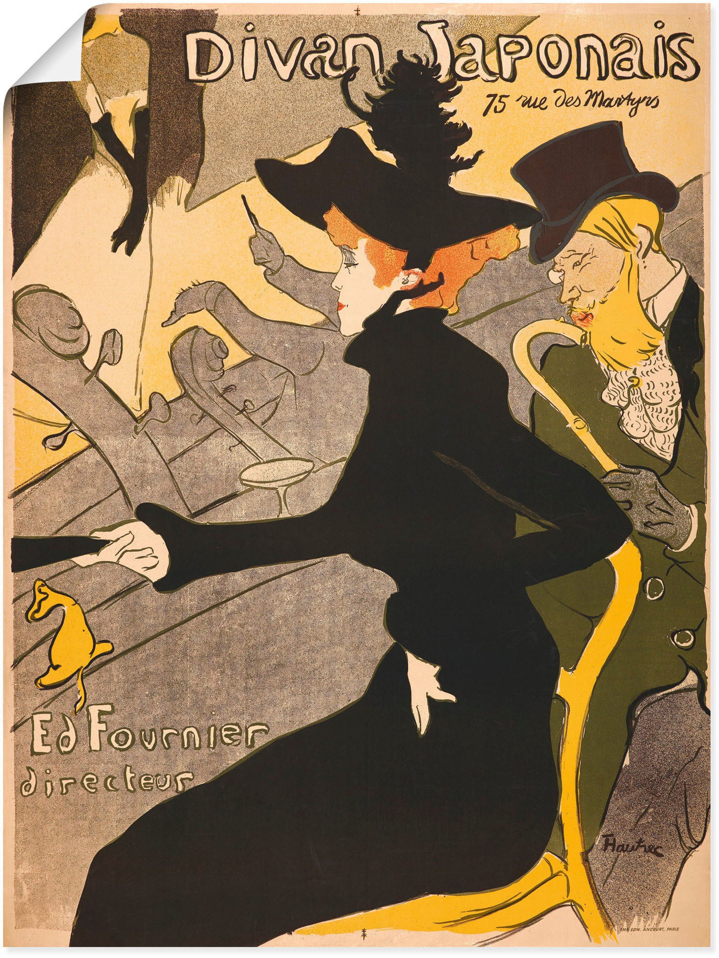 Image of Artland Wandbild »Divan Japonais. Frankreich, Paris«, Ausstellungsplakate, (1 St.), in vielen Grössen & Produktarten - Alubild / Outdoorbild für den Aussenbereich, Leinwandbild, Poster, Wandaufkleber / Wandtattoo auch für Badezimmer geeignet bei Ackermann