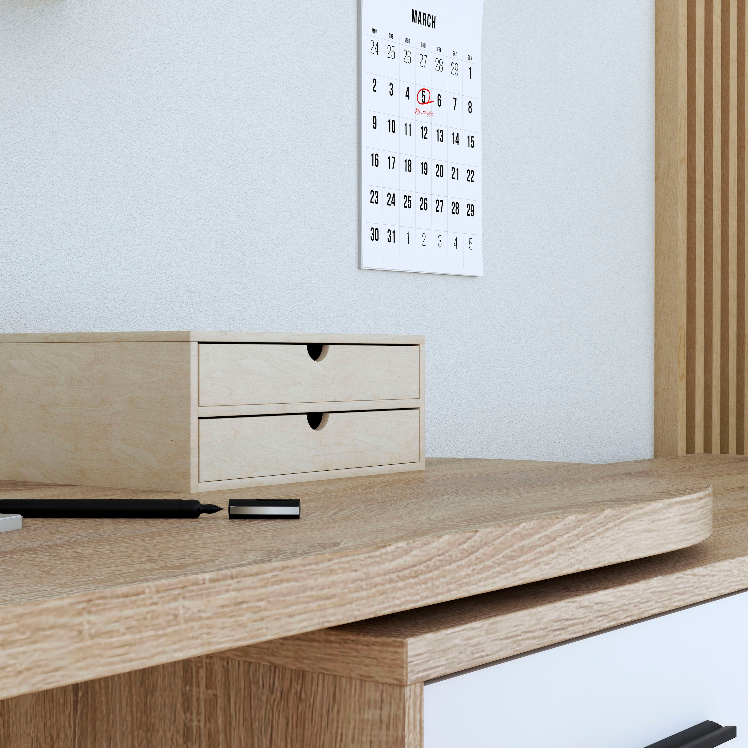 FORTE Schreibtisch »Aliklia« multifunktional, Tischplatte ausschwenkbar, mit Rollen, Sideboard