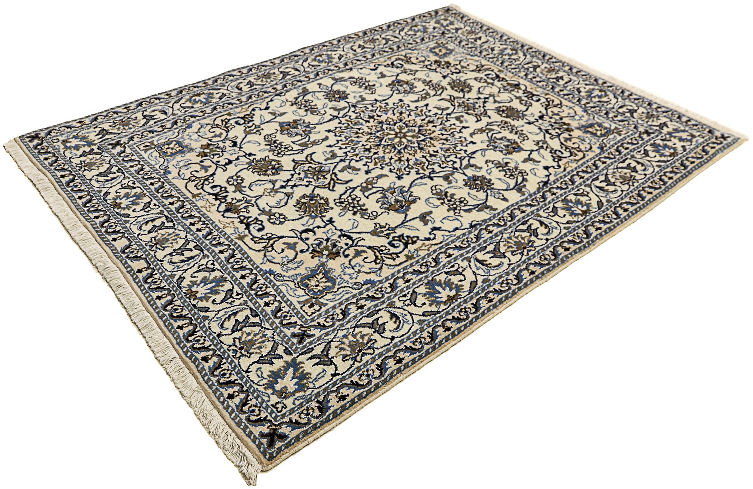 Image of morgenland Orientteppich »Perser - Nain - 197 x 147 cm - beige«, rechteckig, 12 mm Höhe, Wohnzimmer, Handgeknüpft, Einzelstück mit Zertifikat bei Ackermann Versand Schweiz