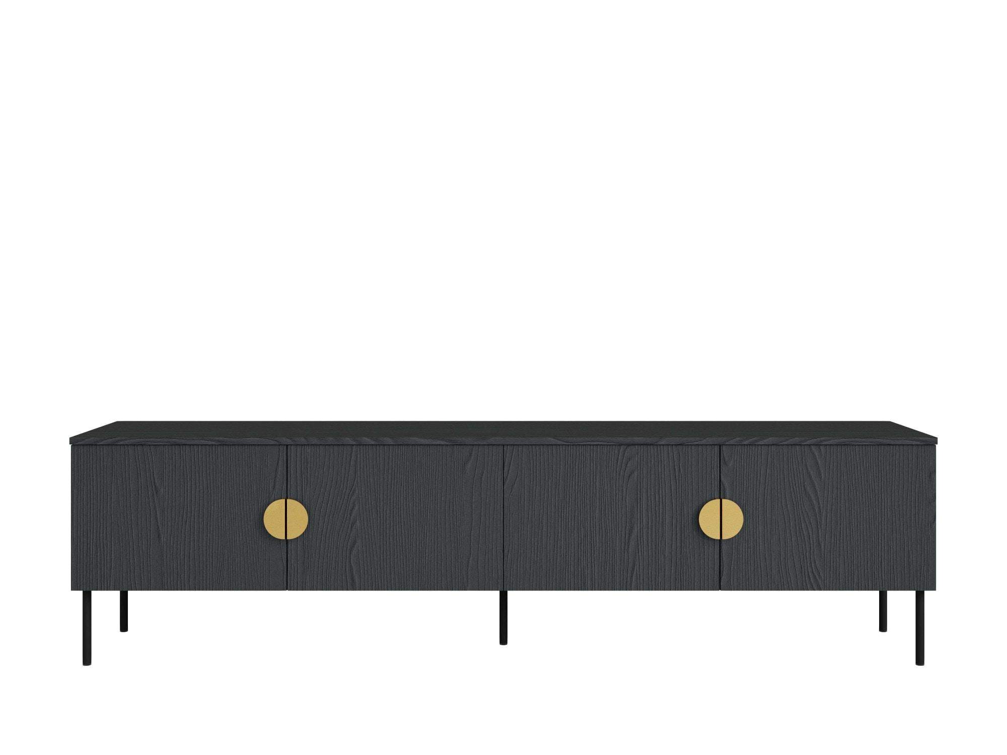 Home affaire Lowboard »BELLOT TV-Schrank mit 2 Türen, Masse B/T/H: 160/40/53,6 cm«, (1 St.), schwarze Farbe, mit holzähnlicher Struktur