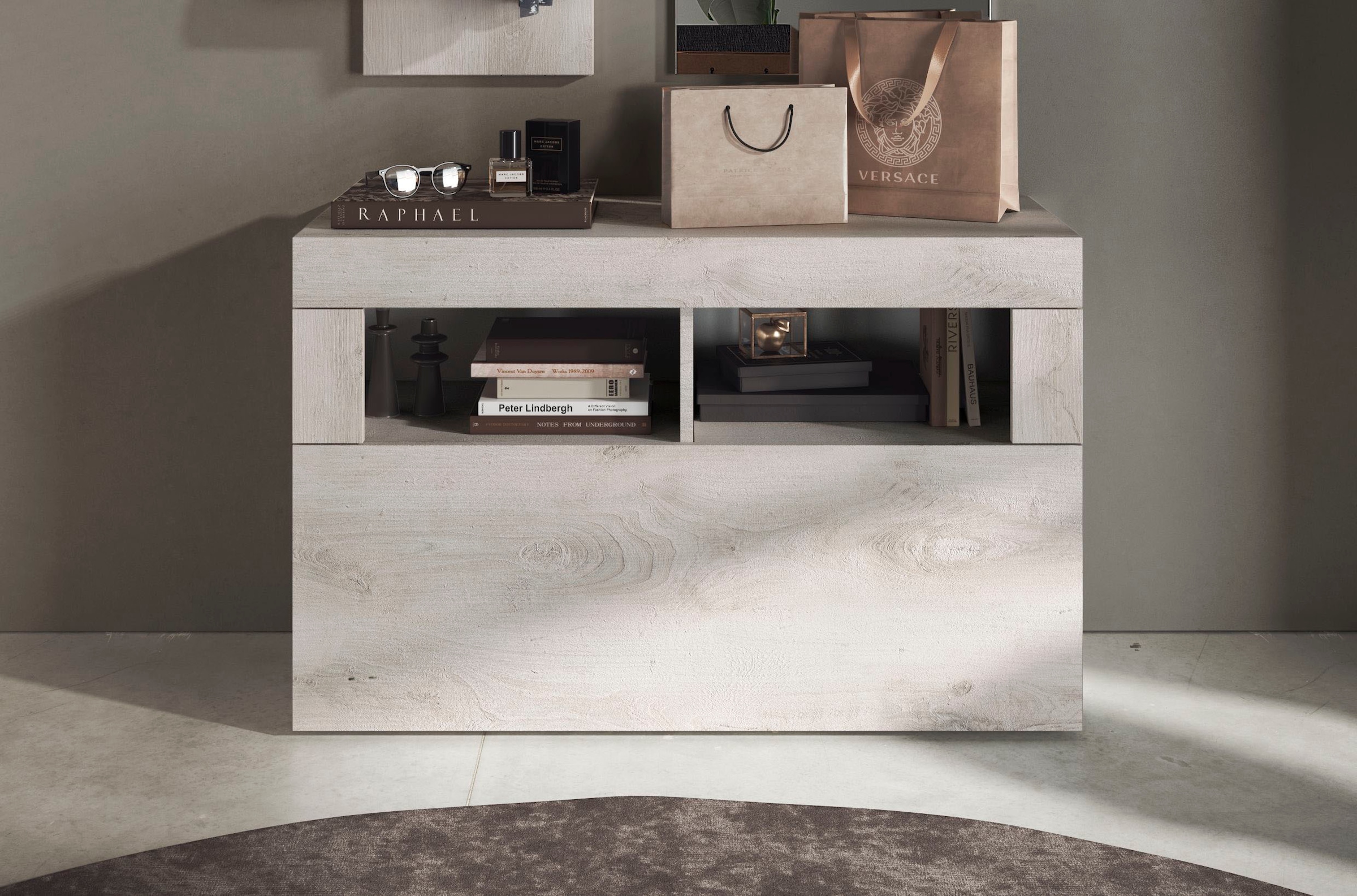 Image of Home affaire Garderobenschrank "Basic, Breite 91 cm, Höhe 59 cm, Schuhbank 1 Klappe" Garderobenbank, moderne Rahmenoptik