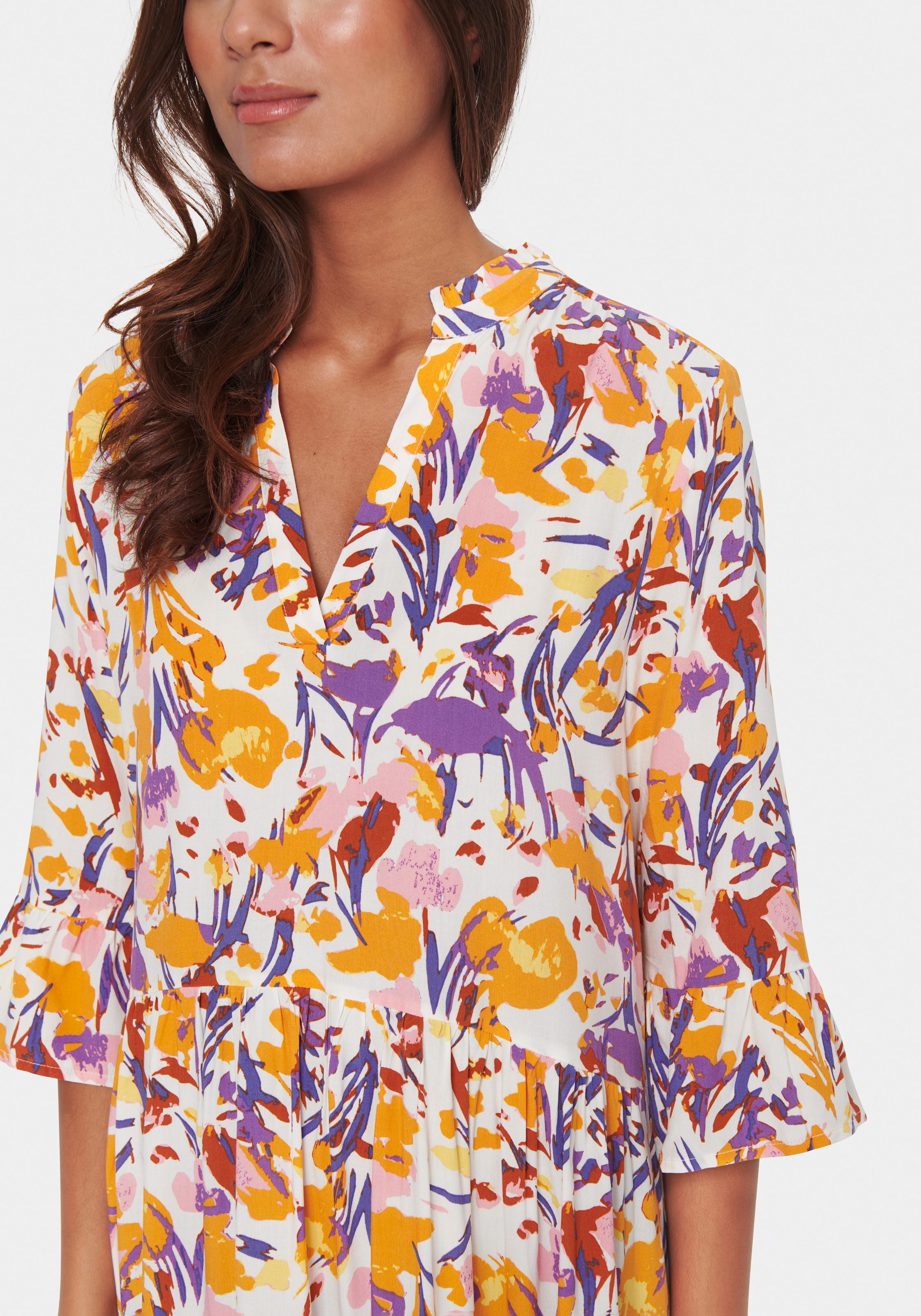 Saint Tropez Blusenkleid »EdaSZ Dress«, mit Volant und 3/4 Ärmel