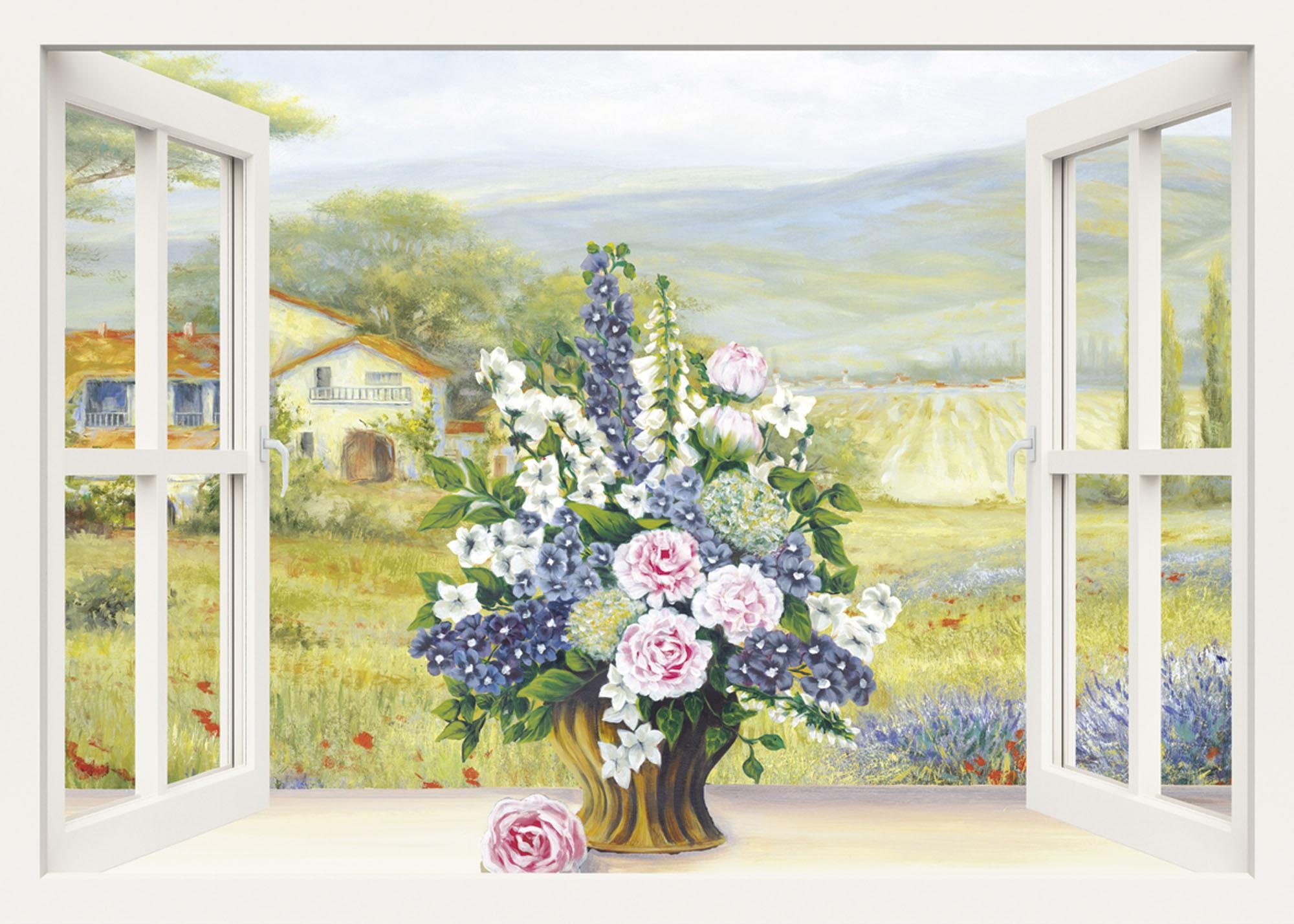 Image of Home affaire Leinwandbild »Heins, A.: Blumenbouquet am weissen Fenster«, 100/70 cm bei Ackermann Versand Schweiz