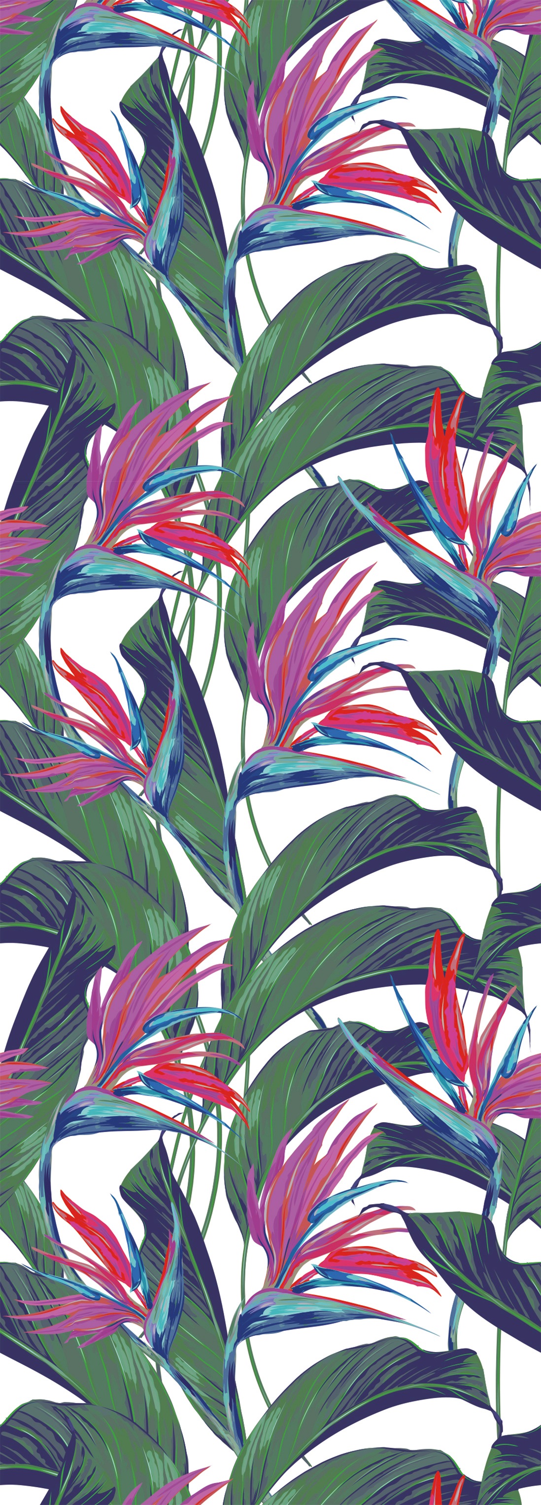 Image of queence Vinyltapete "Ilana" Motiv bedruckt botanisch floral gemustert natürlich glatt 90x250cm, selbstklebend, kinderleichte Anbringung, Sticker