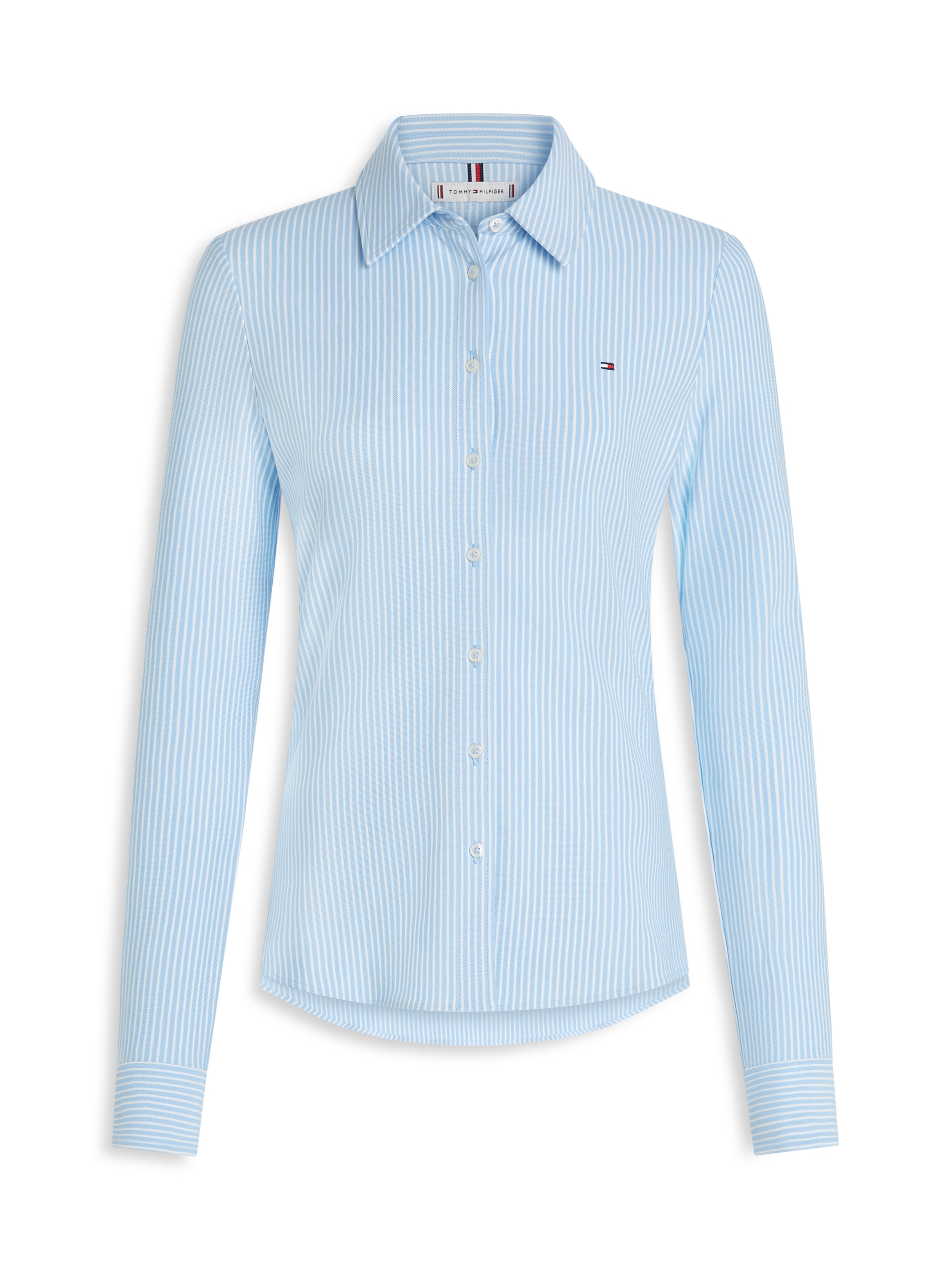 Tommy Hilfiger Poloshirt »1985 SLIM PIQUE BTN DOWN LS mit Polokragen und Label« Baumwollmischung, slim fit