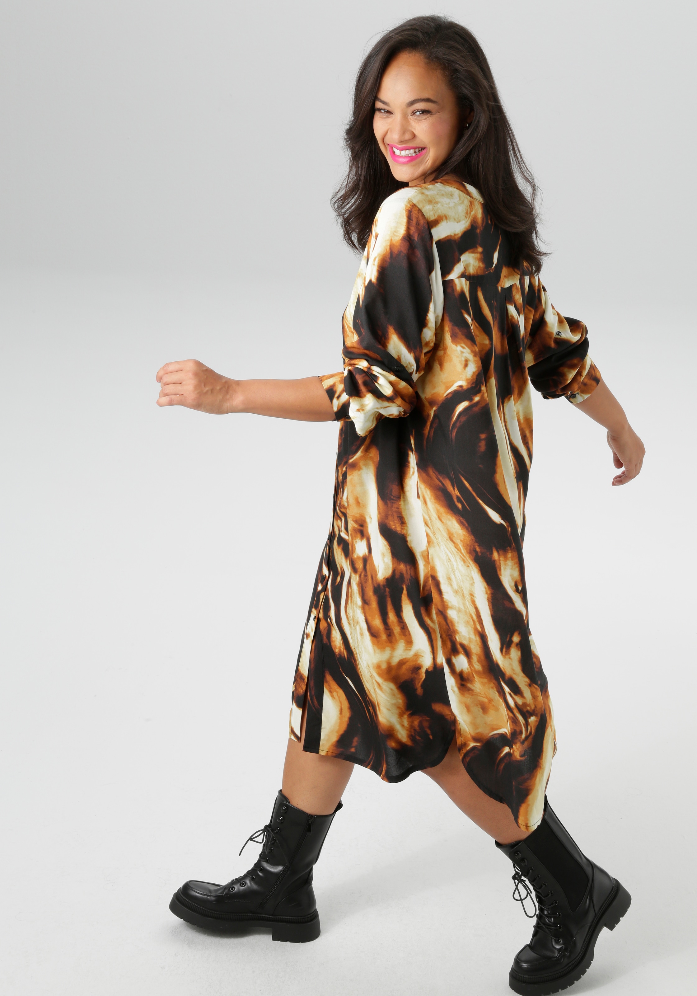Aniston PLUS Blusenkleid, in farbenfroher, grossflächiger Druck - NEUE KOLLEKTION