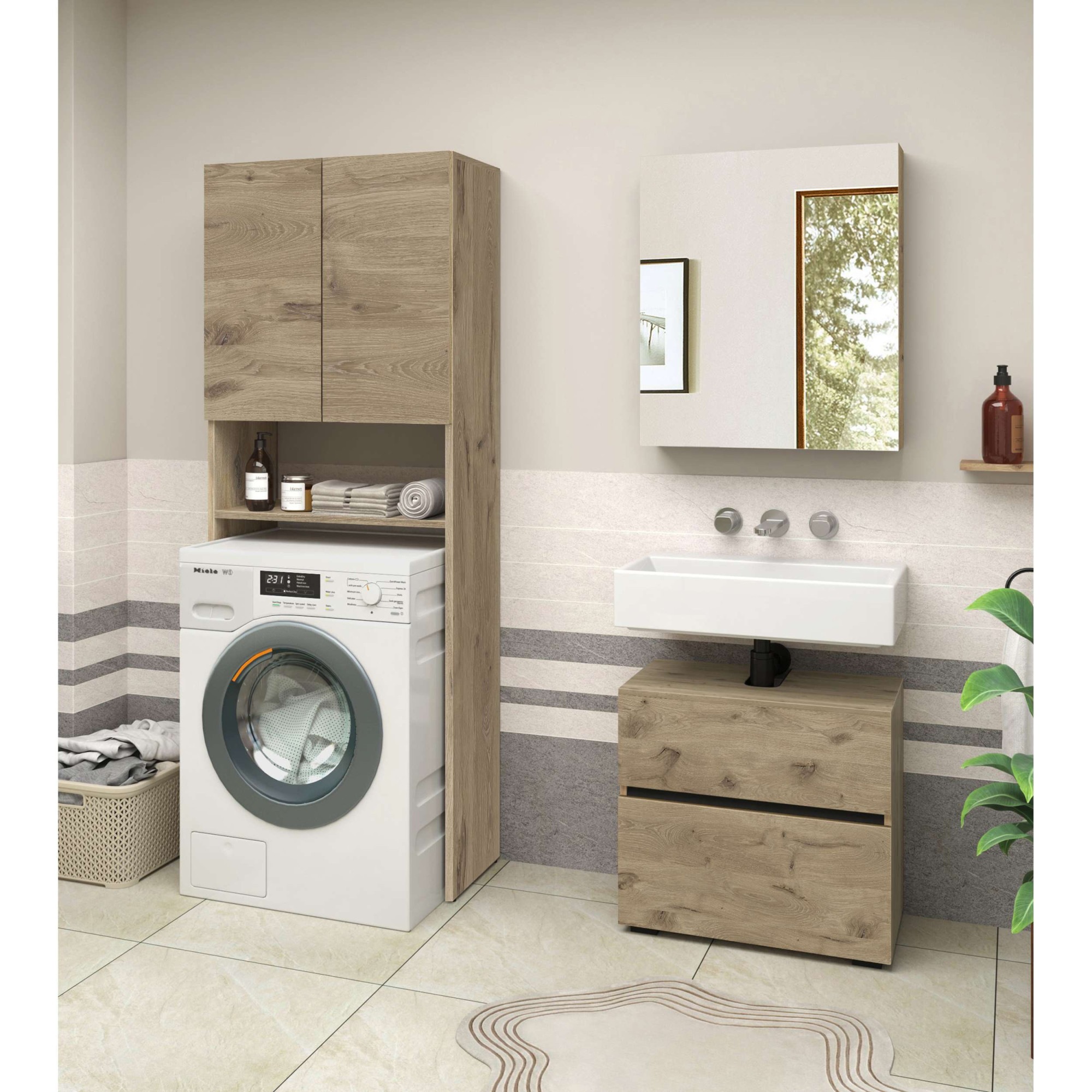 Home affaire Armoire pour machine à laver »Wisla« mit 2 Türen, Breite 68 cm, Höhe 180 cm