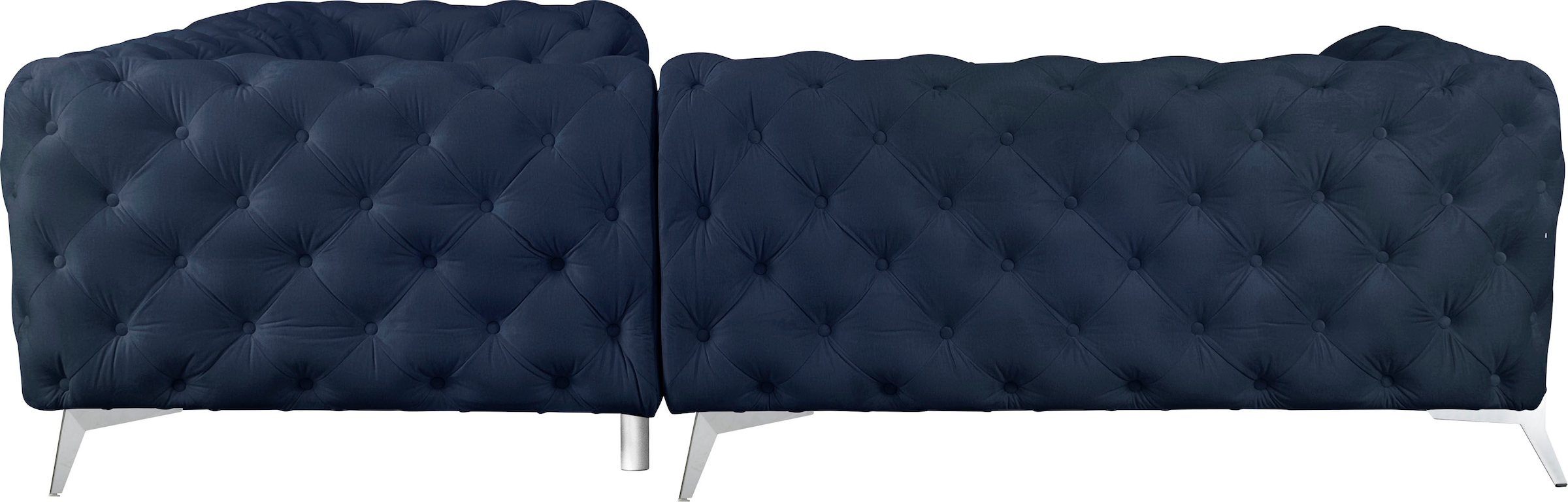 Leonique Chesterfield-Sofa »Amaury L-Form«, moderne Chersterfield-Optik, Breite 262 cm, Fussfarbe wählbar