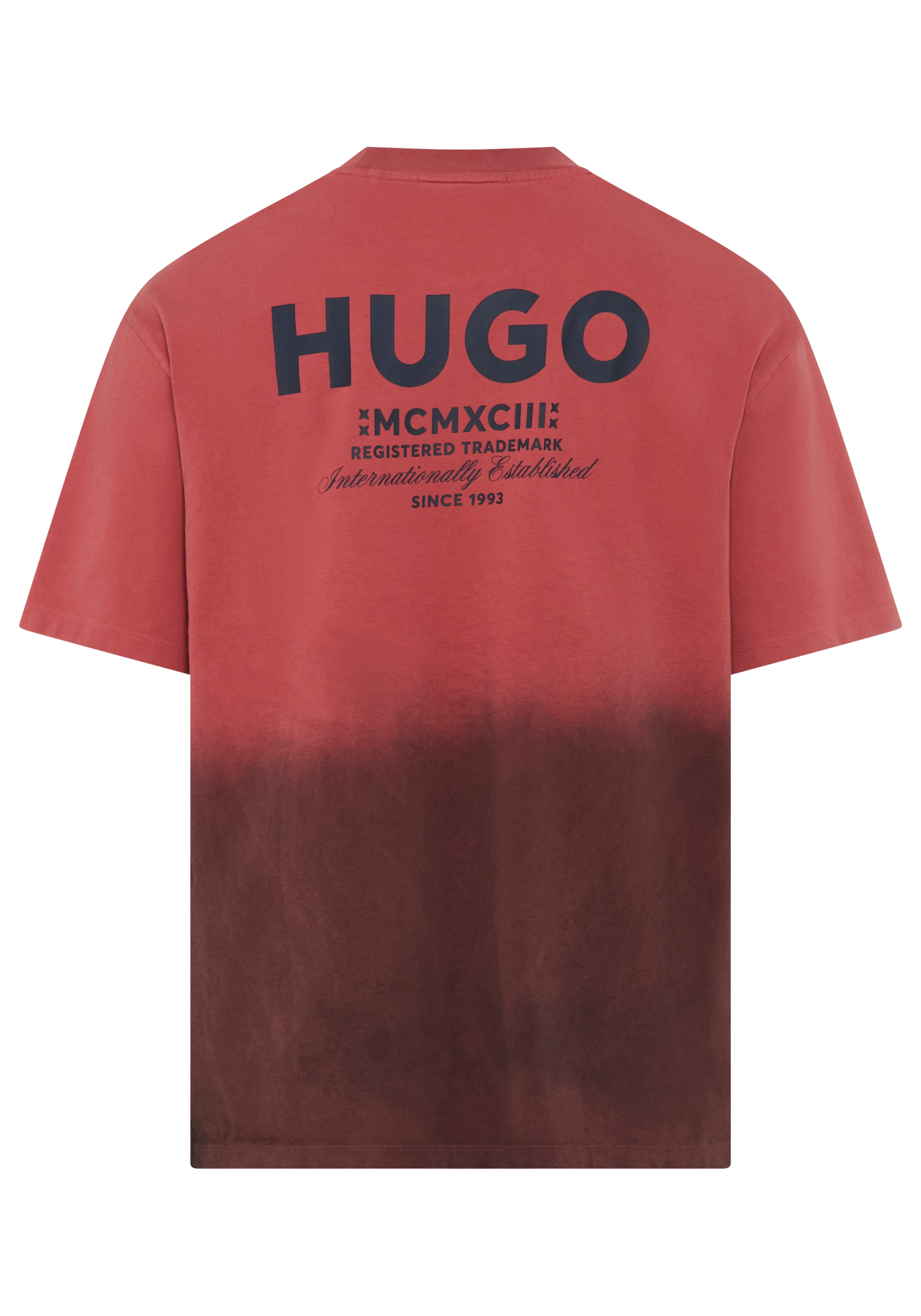 HUGO T-shirt »Nalono_F« avec dégradé de couleur, coupe ample, impression au dos