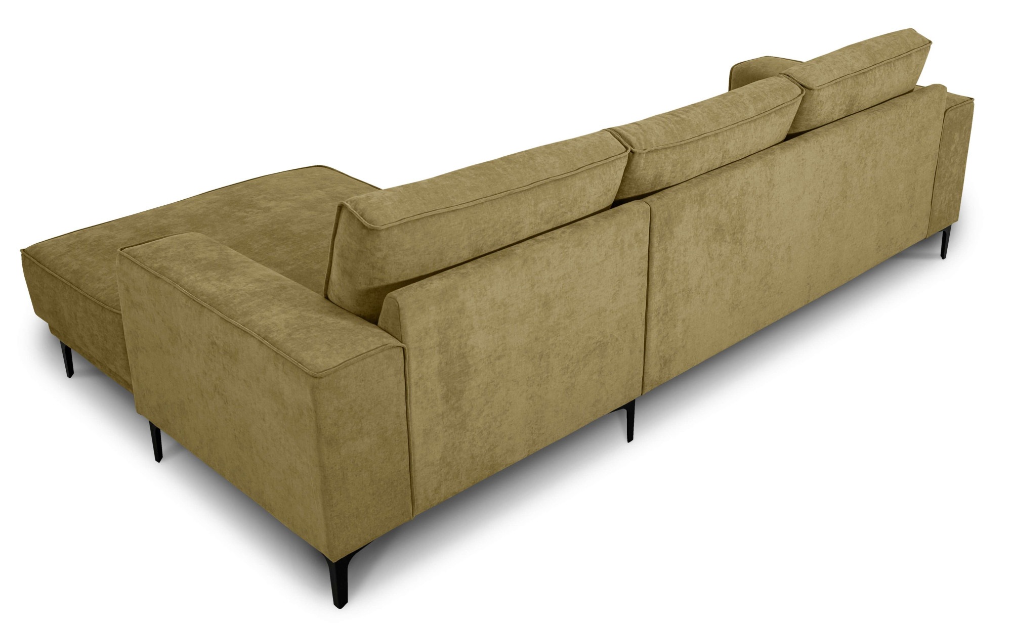 Places of Style Ecksofa »Polsterecke Oland, Struktur, Flachgewebe, Luxus-Microfaser, Boucle«, L-Form, 280 cm, Wellenunterfederung, Skandi-Design, Metallfüsse