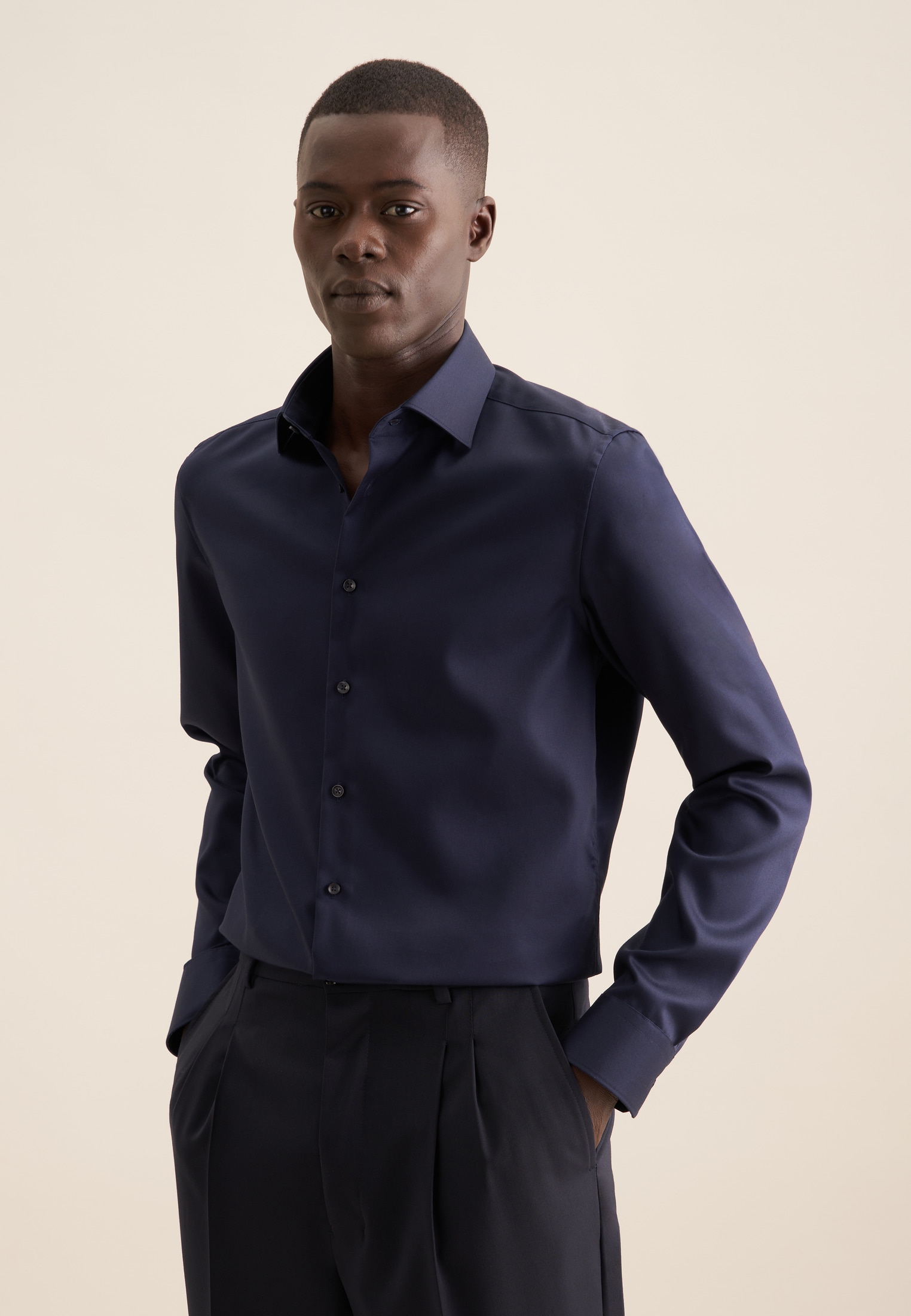 seidensticker Businesshemd »Schwarze Rose« Shaped 1/1 Kentkragen Uni