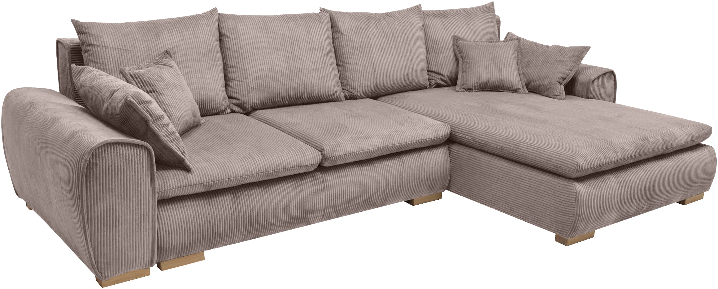 Home affaire Ecksofa »Katja L-Form, B: 325 cm - OTTO. Verlässliche Qualität.« mit Bettfunktion, Bettkasten & 4 Zierkissen