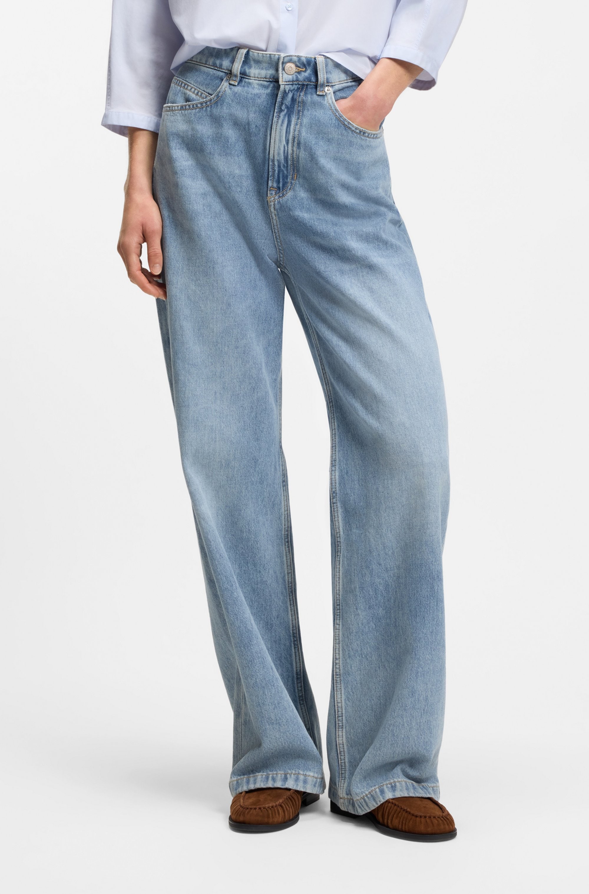 Image of BOSS ORANGE Straight-Jeans "MARLENE HR 11.0 Premium Damenmode" High Rise, Wide Leg