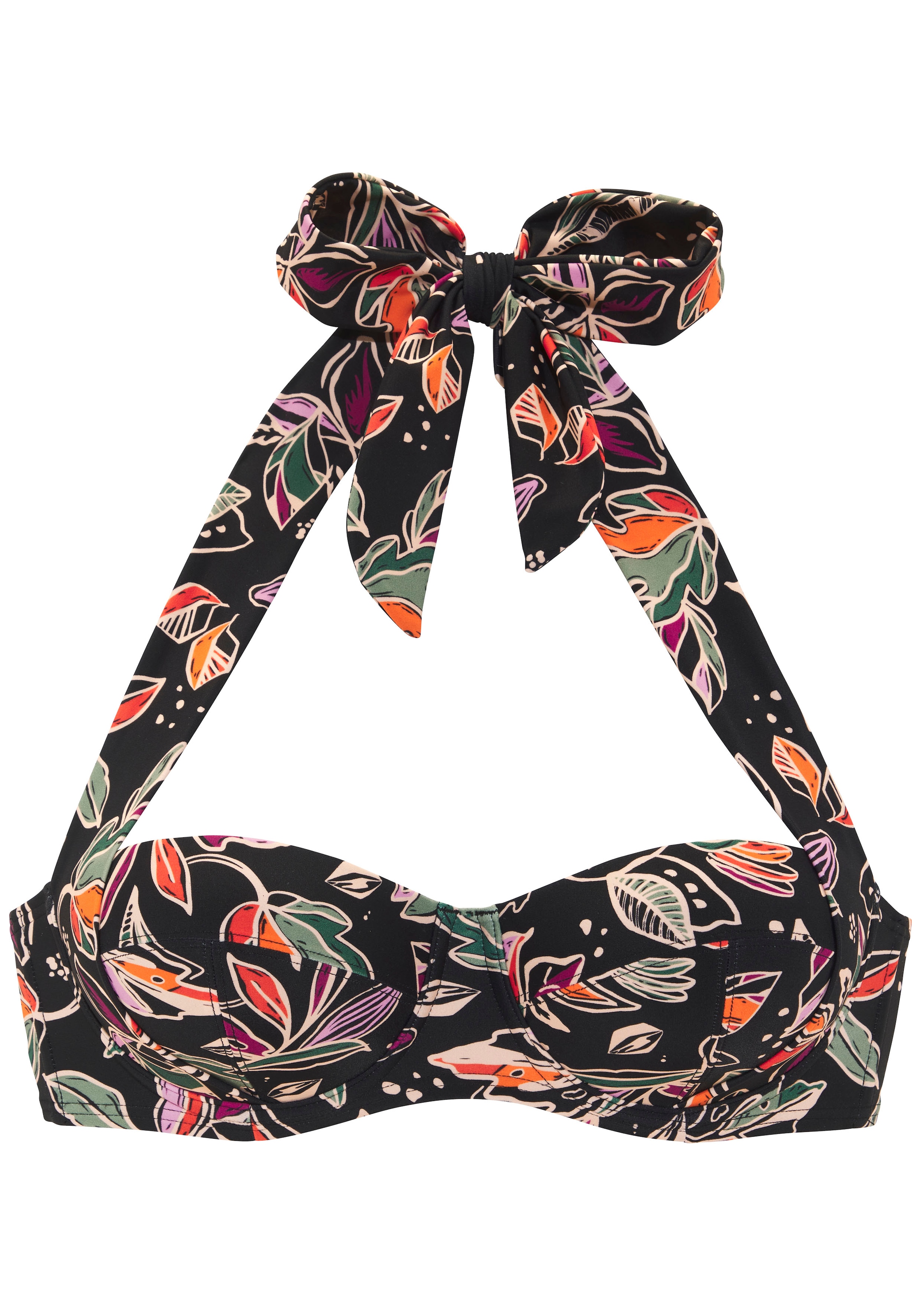 Image of Buffalo Bügel-Bandeau-Bikini-Top "Whoopi" mit modernem Blätterdruck