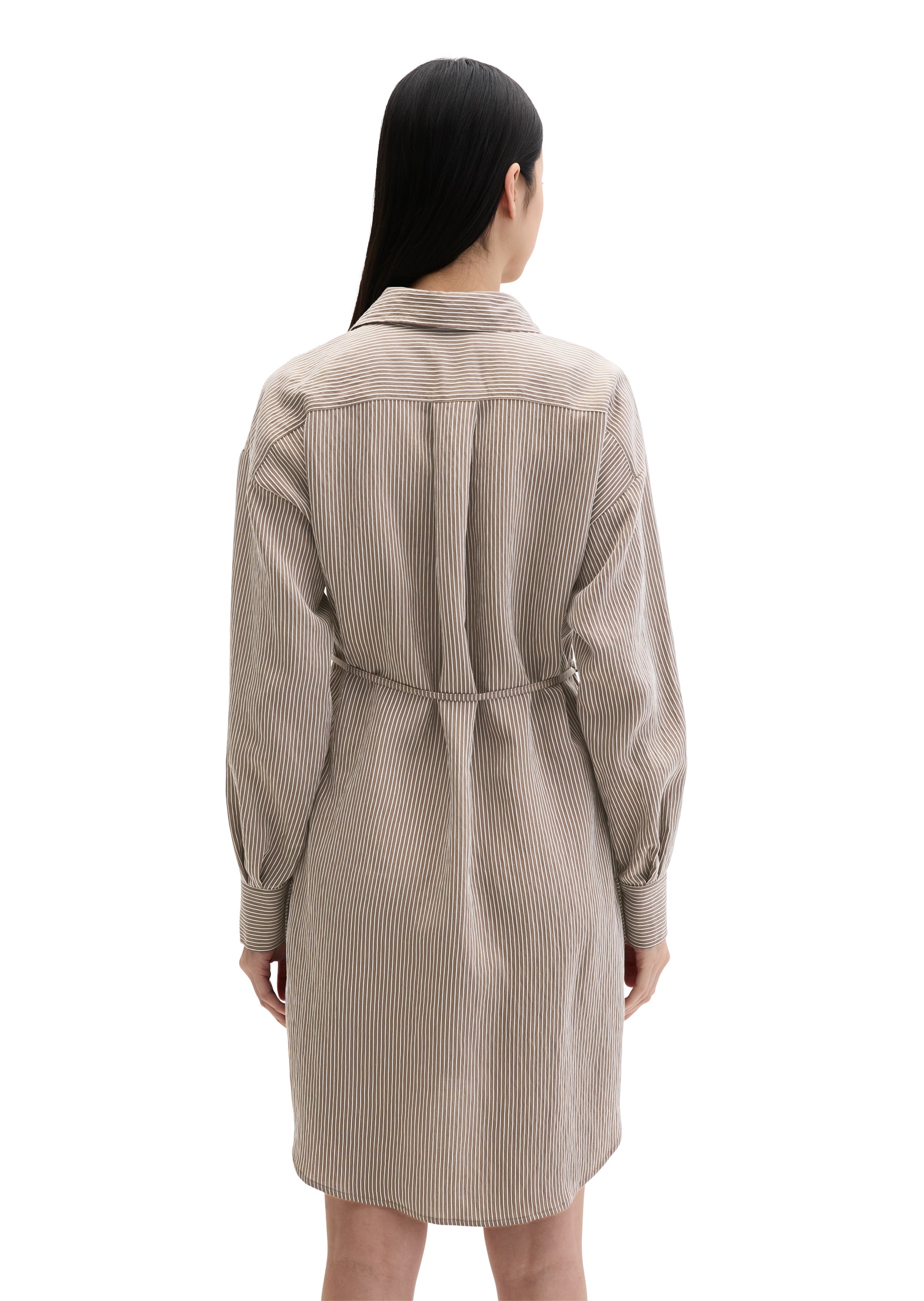 Marc O'Polo Blusenkleid Brusttasche | Seitennahttaschen Gestreiftes Crinkle-Blusenkleid regular fit aus LENZING™ ECOVERO™